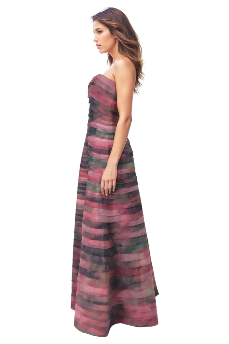 Bias Cut Fluted Organza Gown Gown Rene Ruiz Collection
