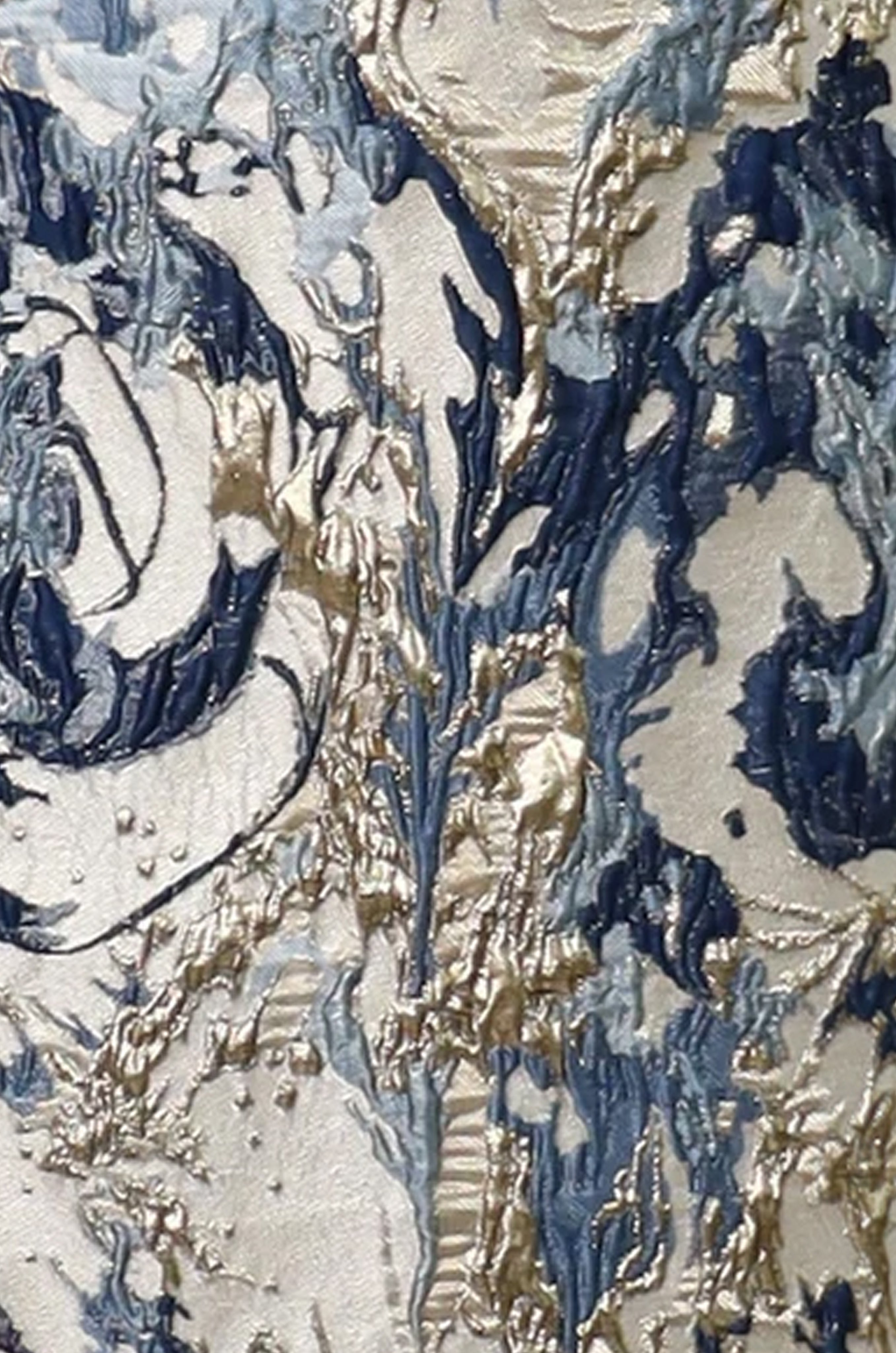 3/4 Puff Sleeve Brocade Gown Gown Rene Ruiz Collection