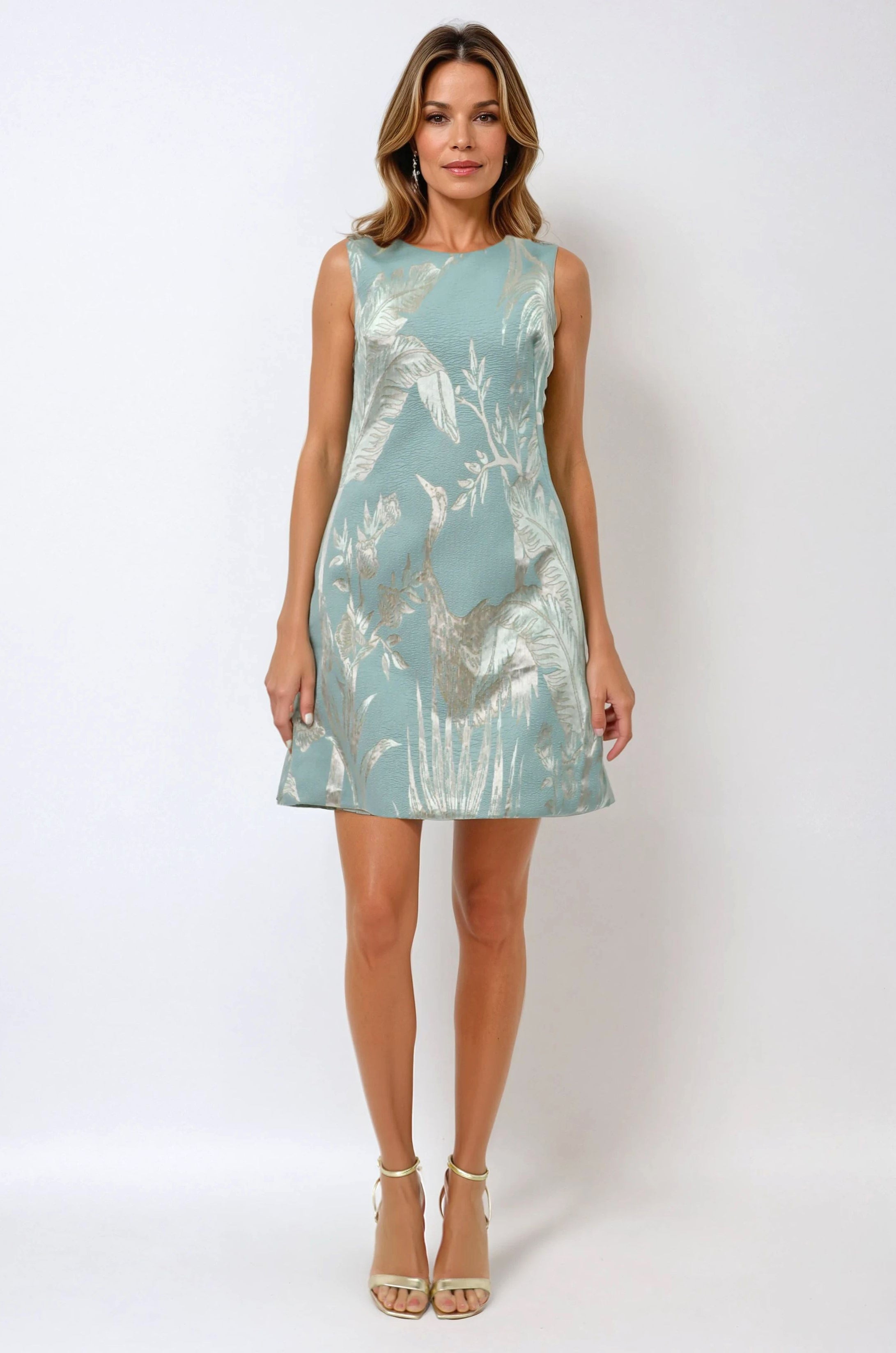Metallic Brocade A-Line Cocktail
