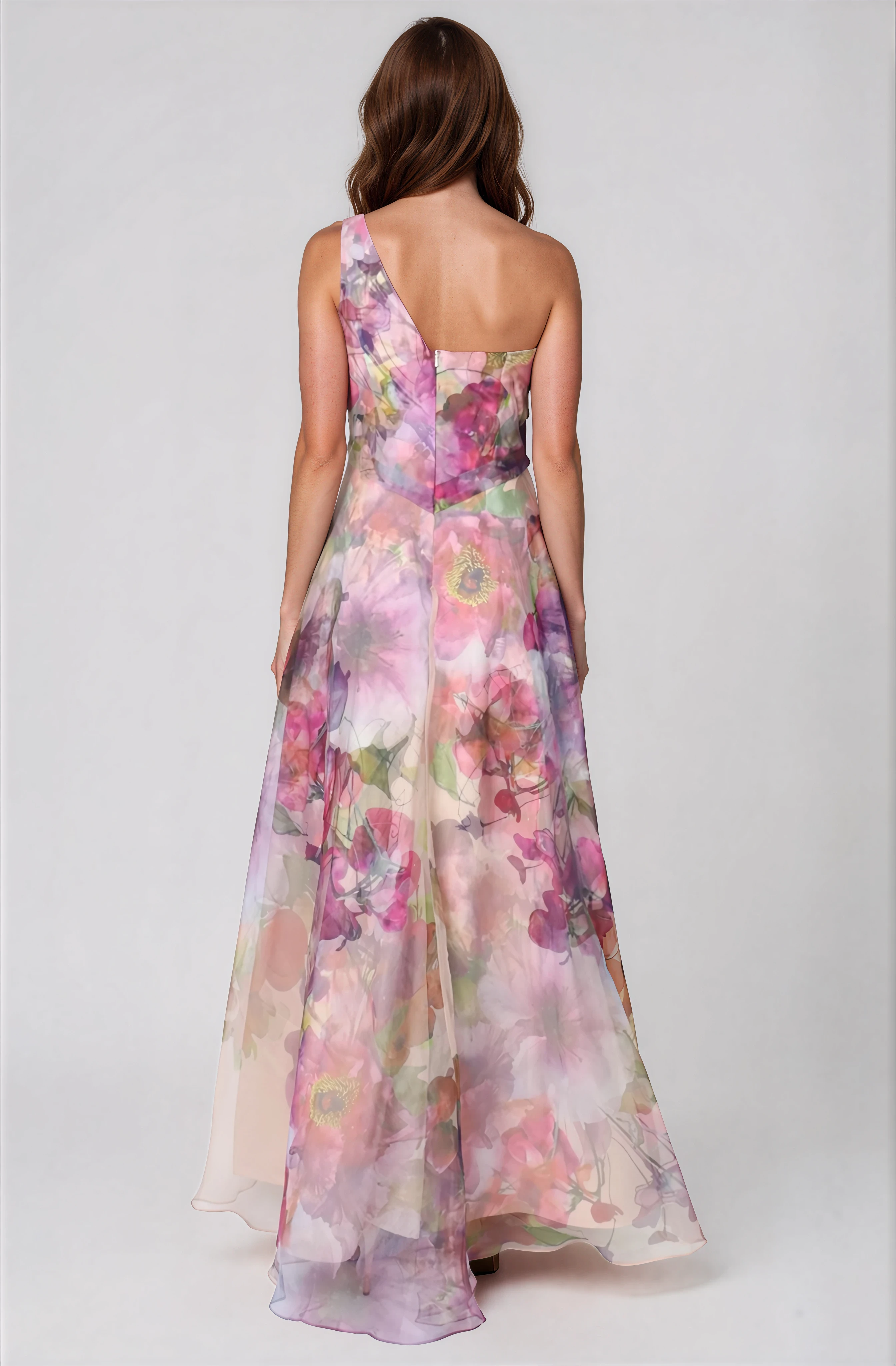 One Shoulder A-line Organza Gown Gown Rene Ruiz Collection