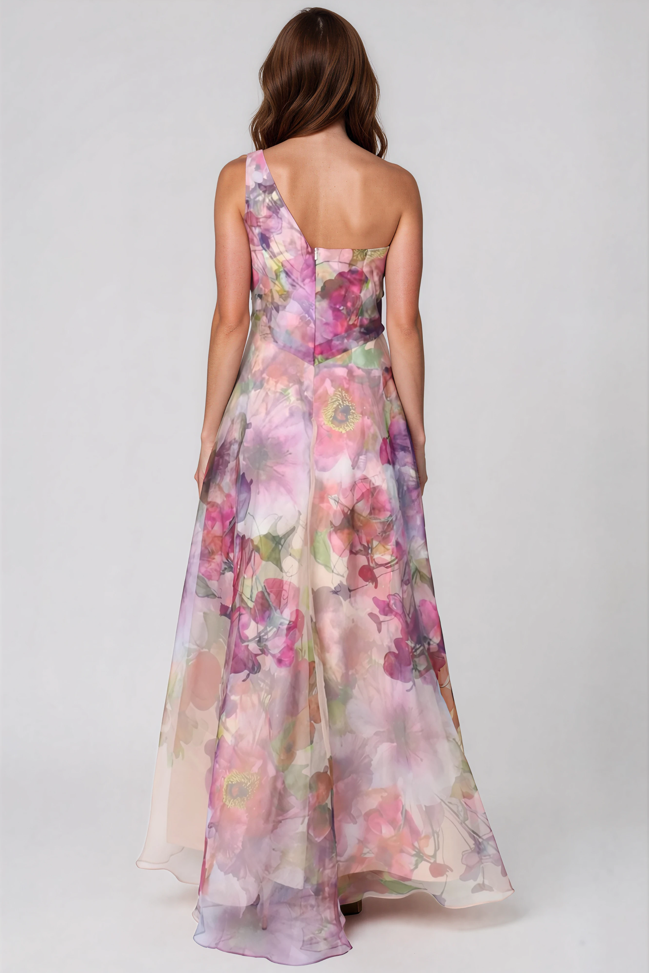One Shoulder A-line Organza Gown Gown Rene Ruiz Collection