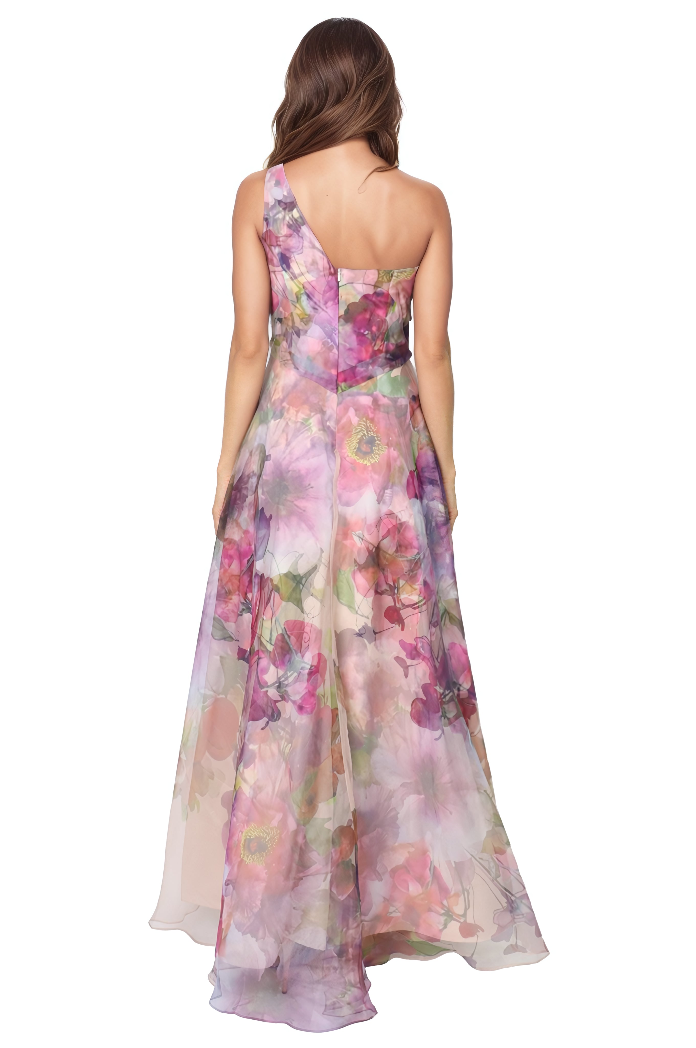 One Shoulder A-line Organza Gown Gown Rene Ruiz Collection