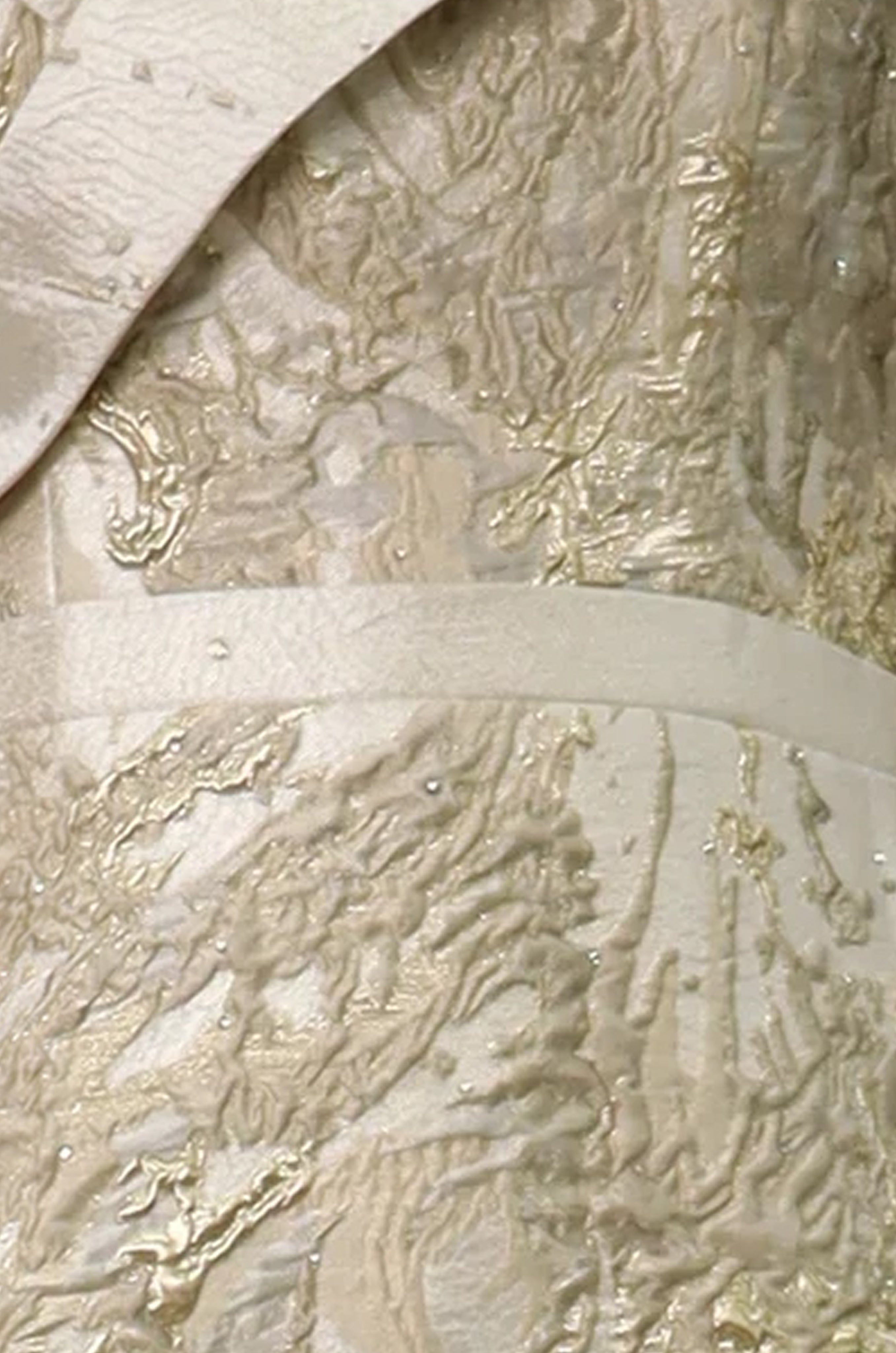 Off the Shoulder Brocade A-Line Gown Gown Rene Ruiz Collection