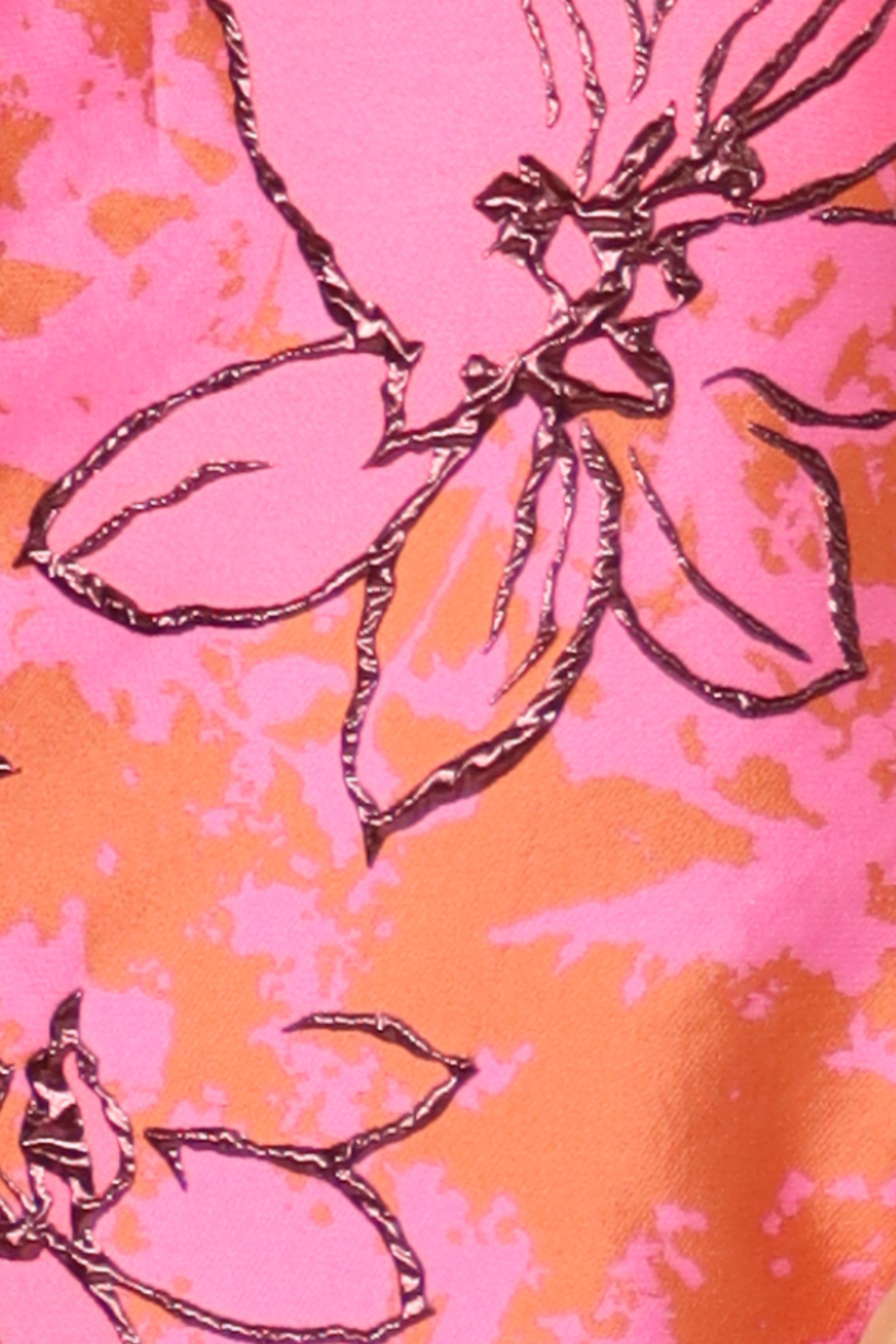 Floral Brocade Flare Sleeve A-line Cocktail Cocktail Rene Ruiz Collection