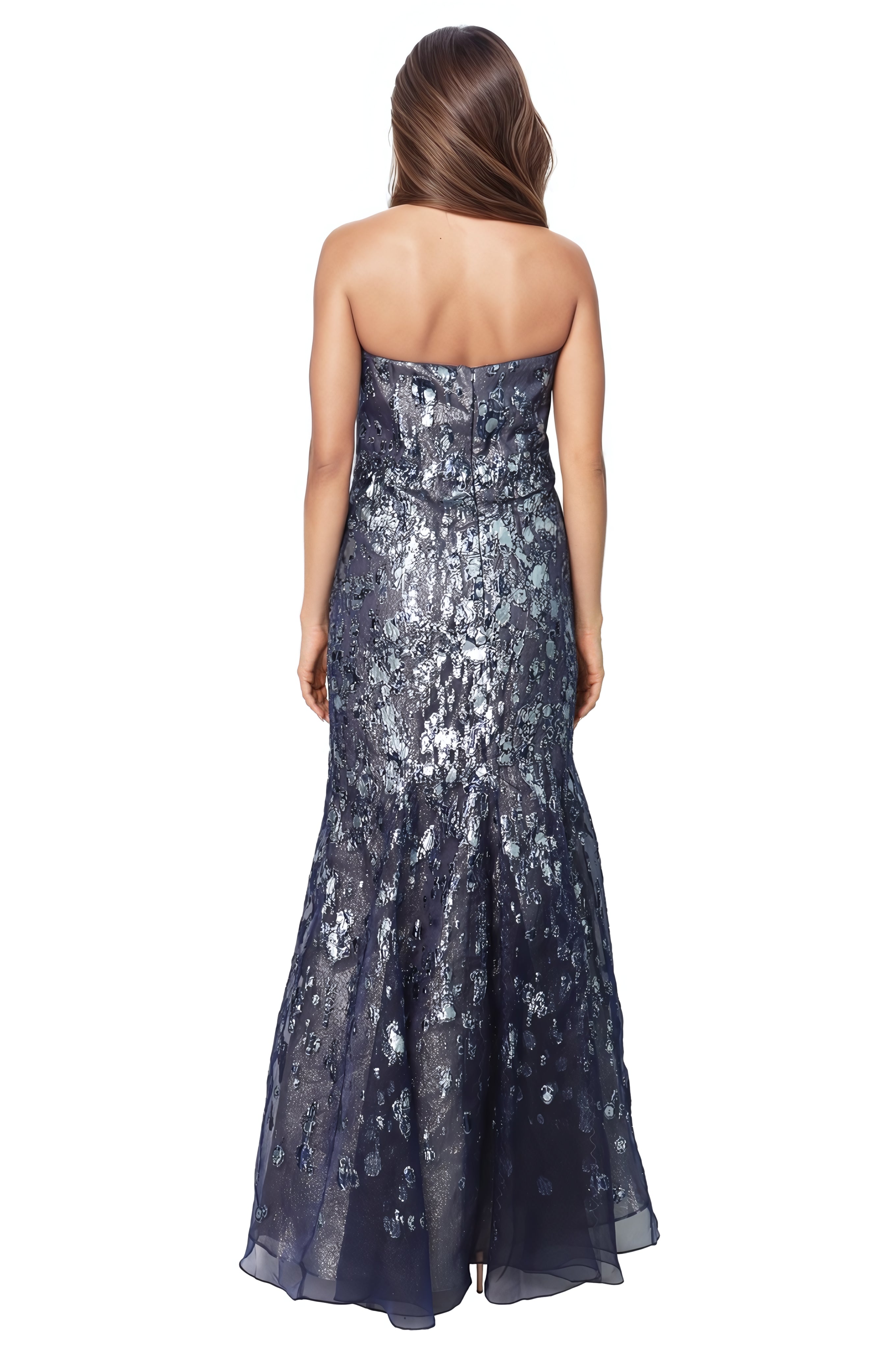 Strapless Fil Coupe Fit And Flare Gown Gown Rene Ruiz Collection