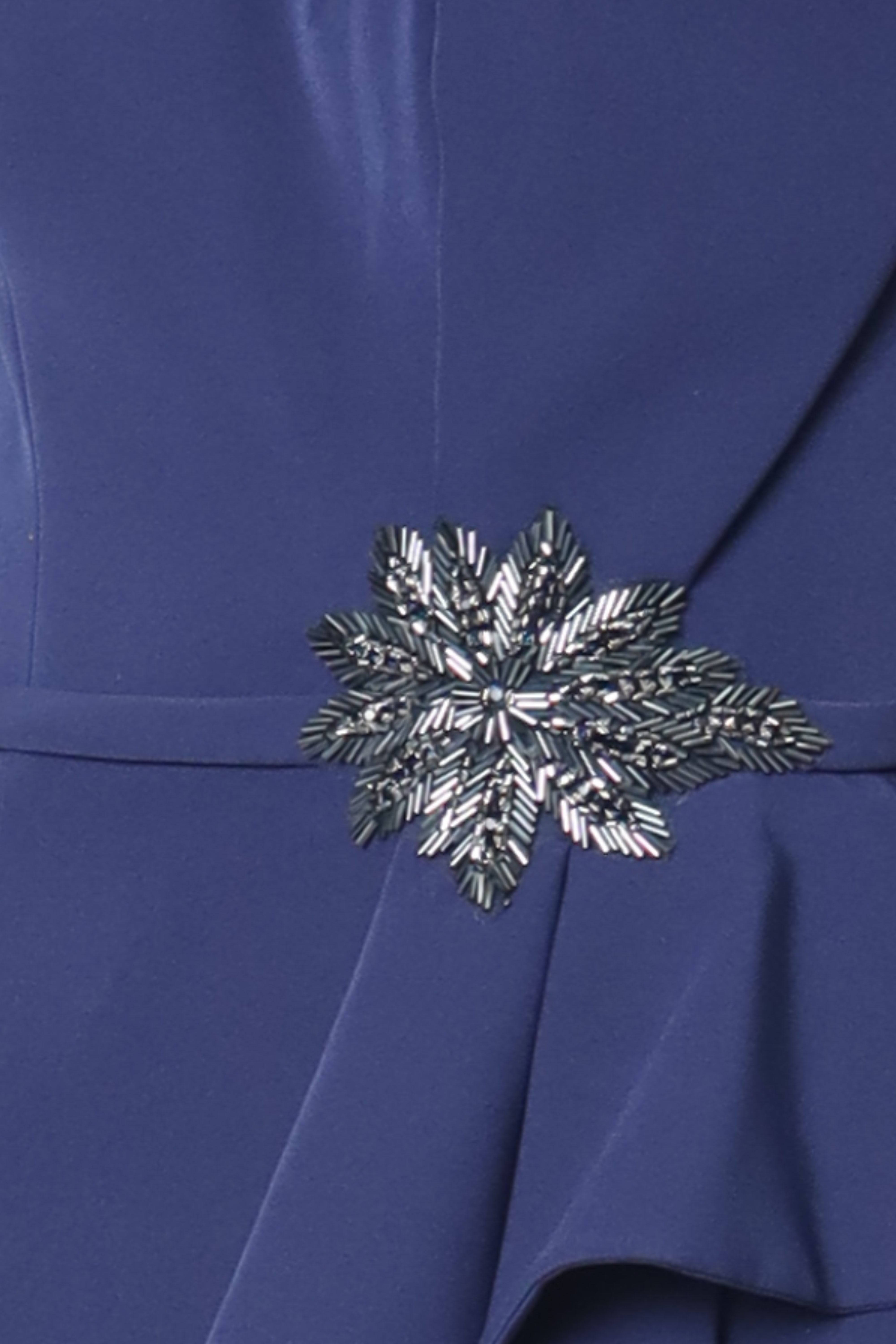 Strapless Ruffle Bow Column Gown Gown Rene Ruiz Collection