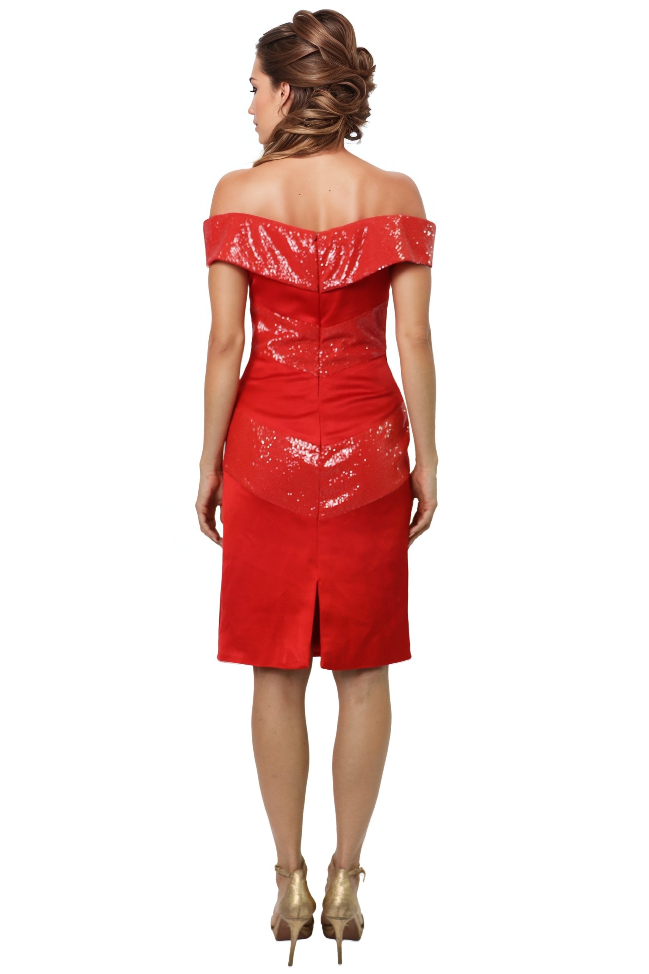 Off The Shoulder Sequin Cocktail Cocktail Rene Ruiz Collection