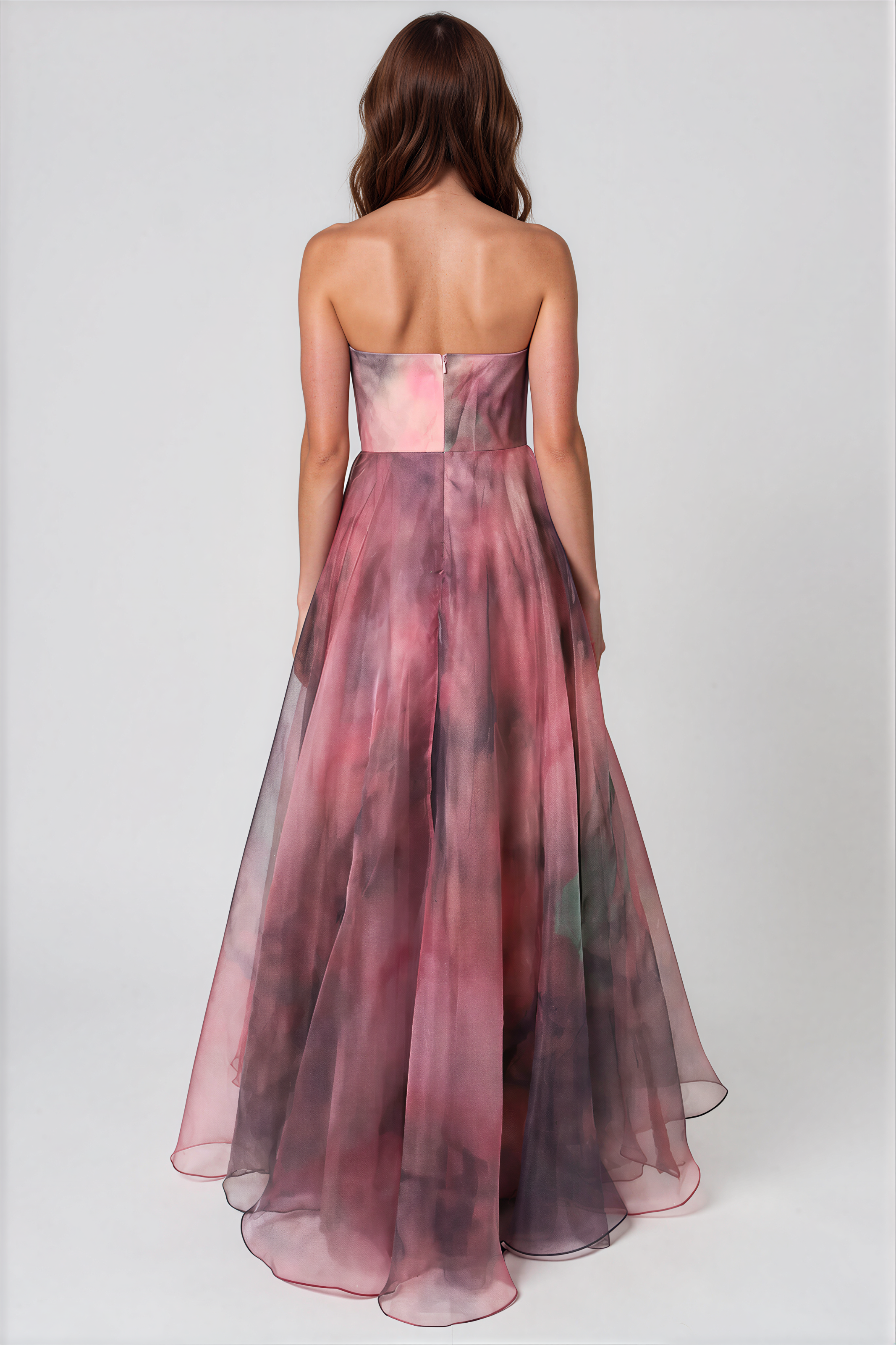Strapless Ruffled Organza A-Line Gown Gown Rene Ruiz Collection