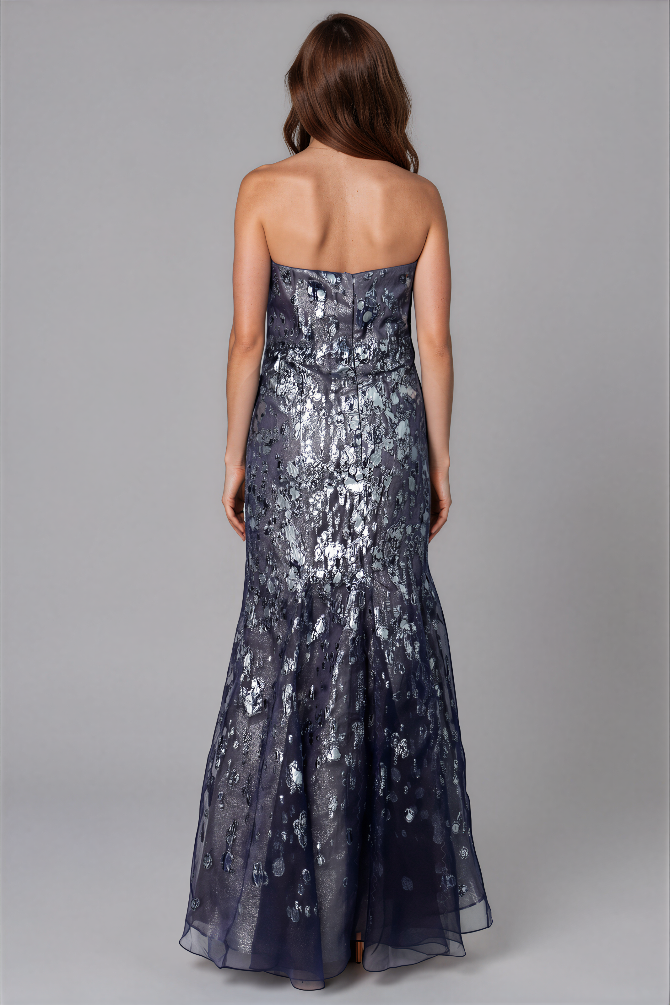 Strapless Fil Coupe Fit And Flare Gown Gown Rene Ruiz Collection