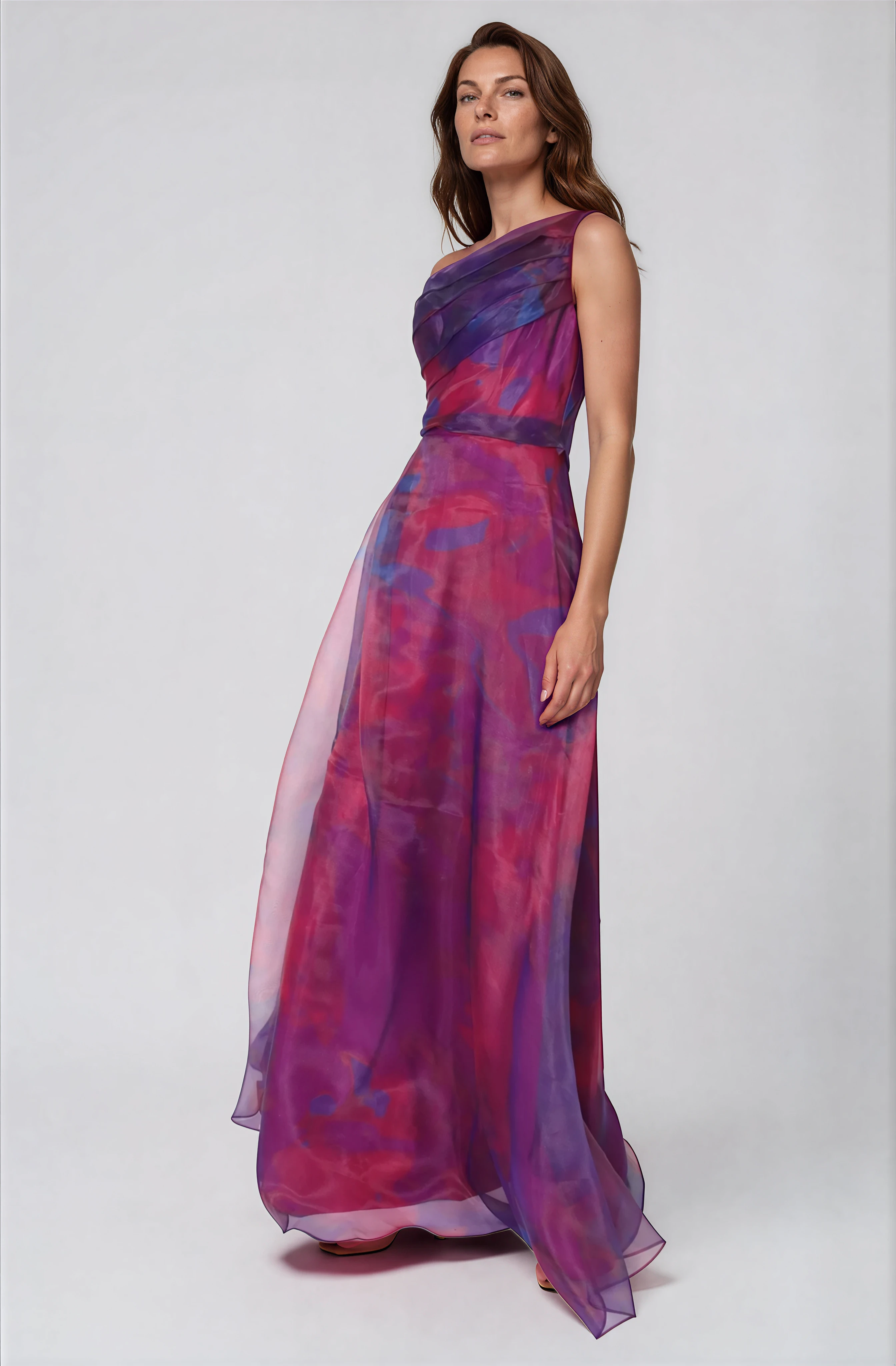 One Shoulder A-line Organza Gown Gown Rene Ruiz Collection