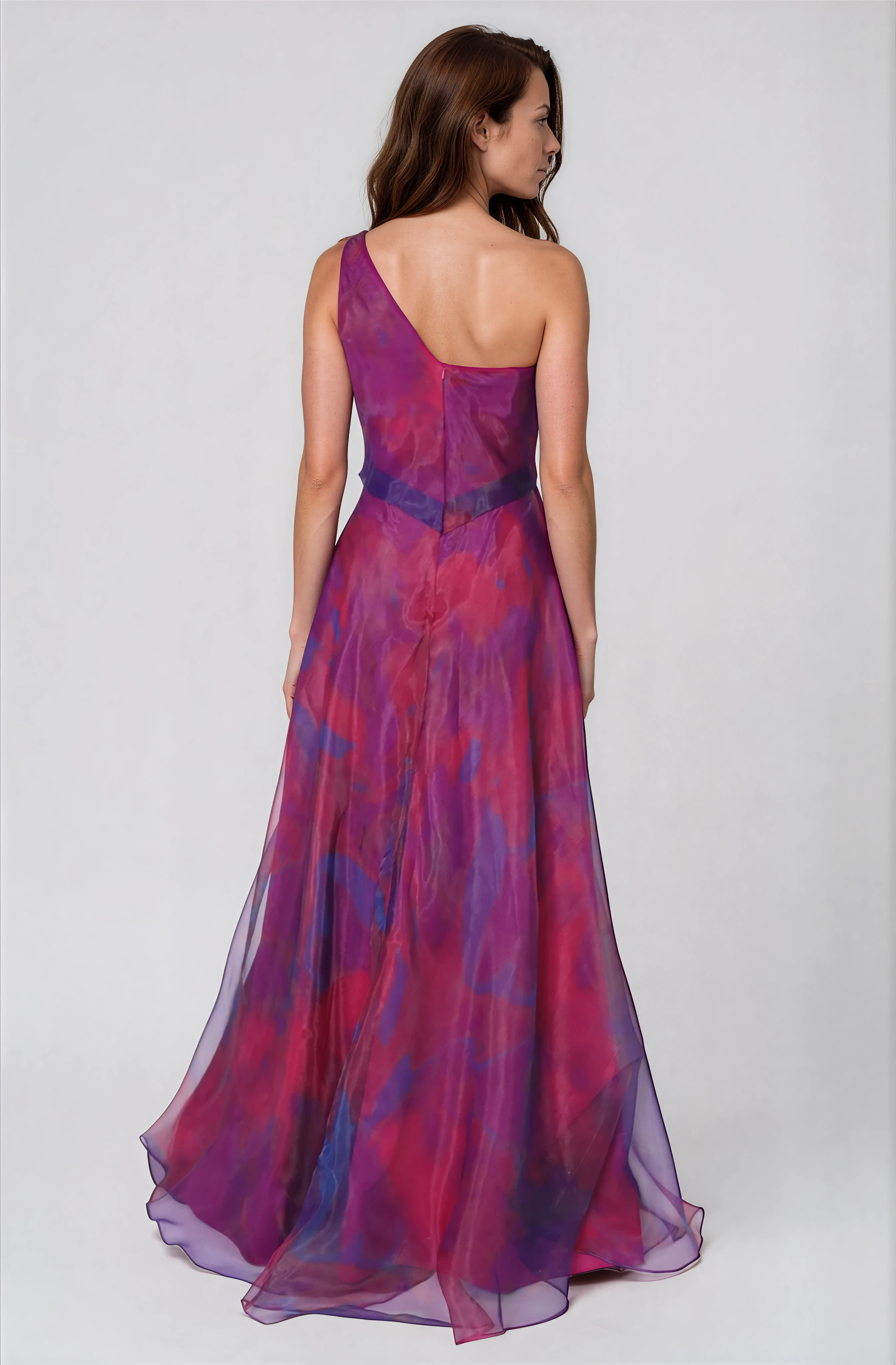 One Shoulder A-line Organza Gown Gown Rene Ruiz Collection