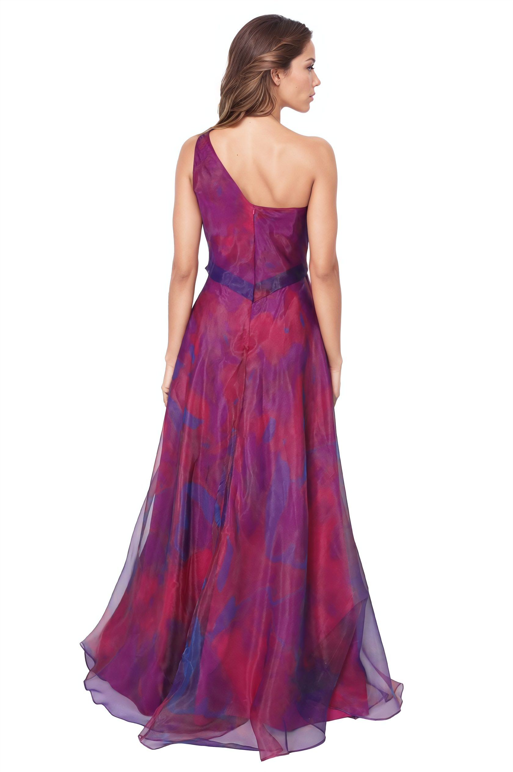 One Shoulder A-line Organza Gown Gown Rene Ruiz Collection