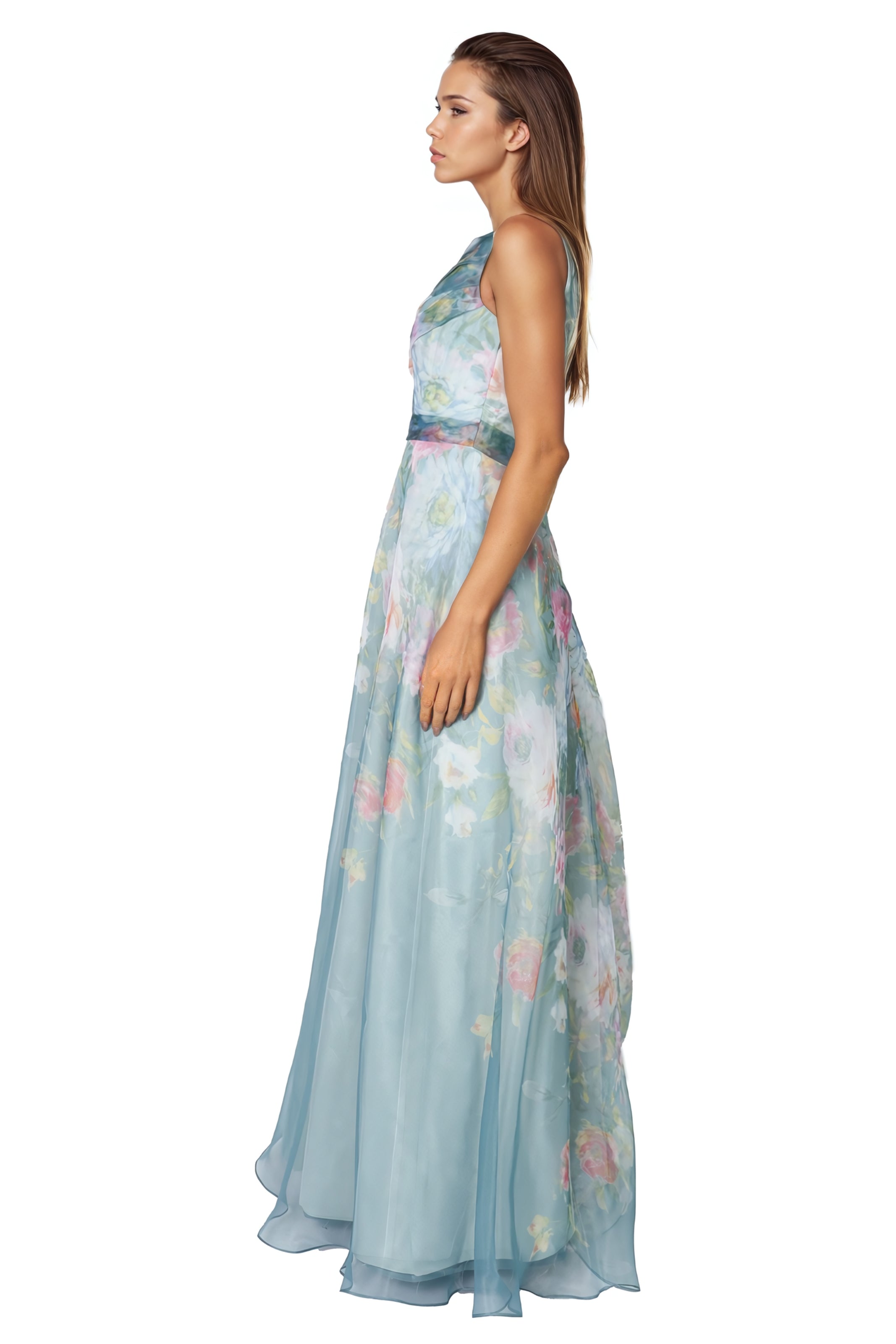 One Shoulder A-line Organza Gown Gown Rene Ruiz Collection