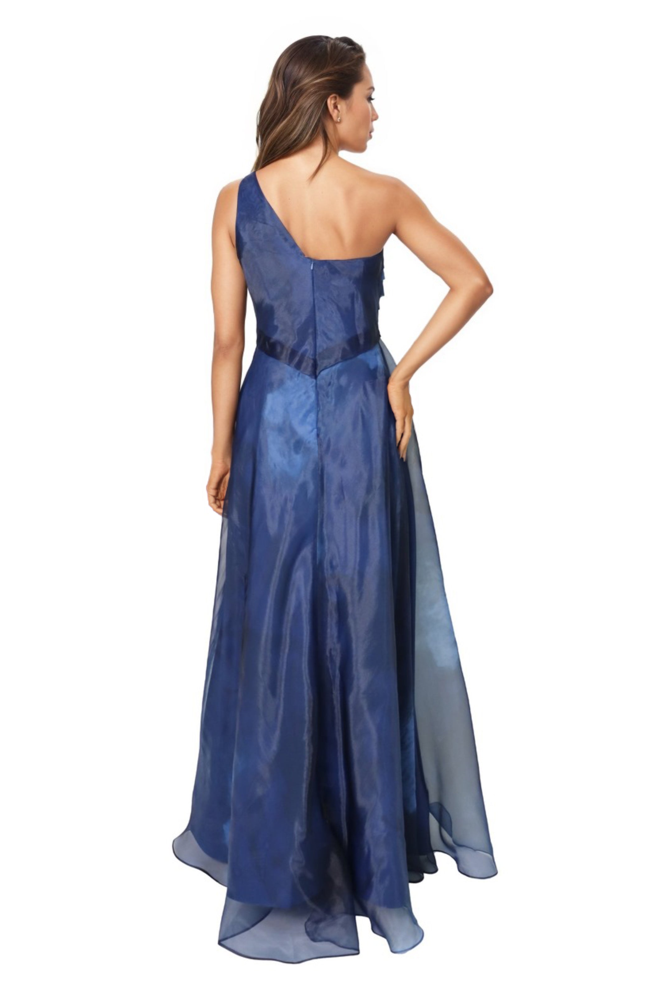 One Shoulder A-line Organza Gown Gown Rene Ruiz Collection