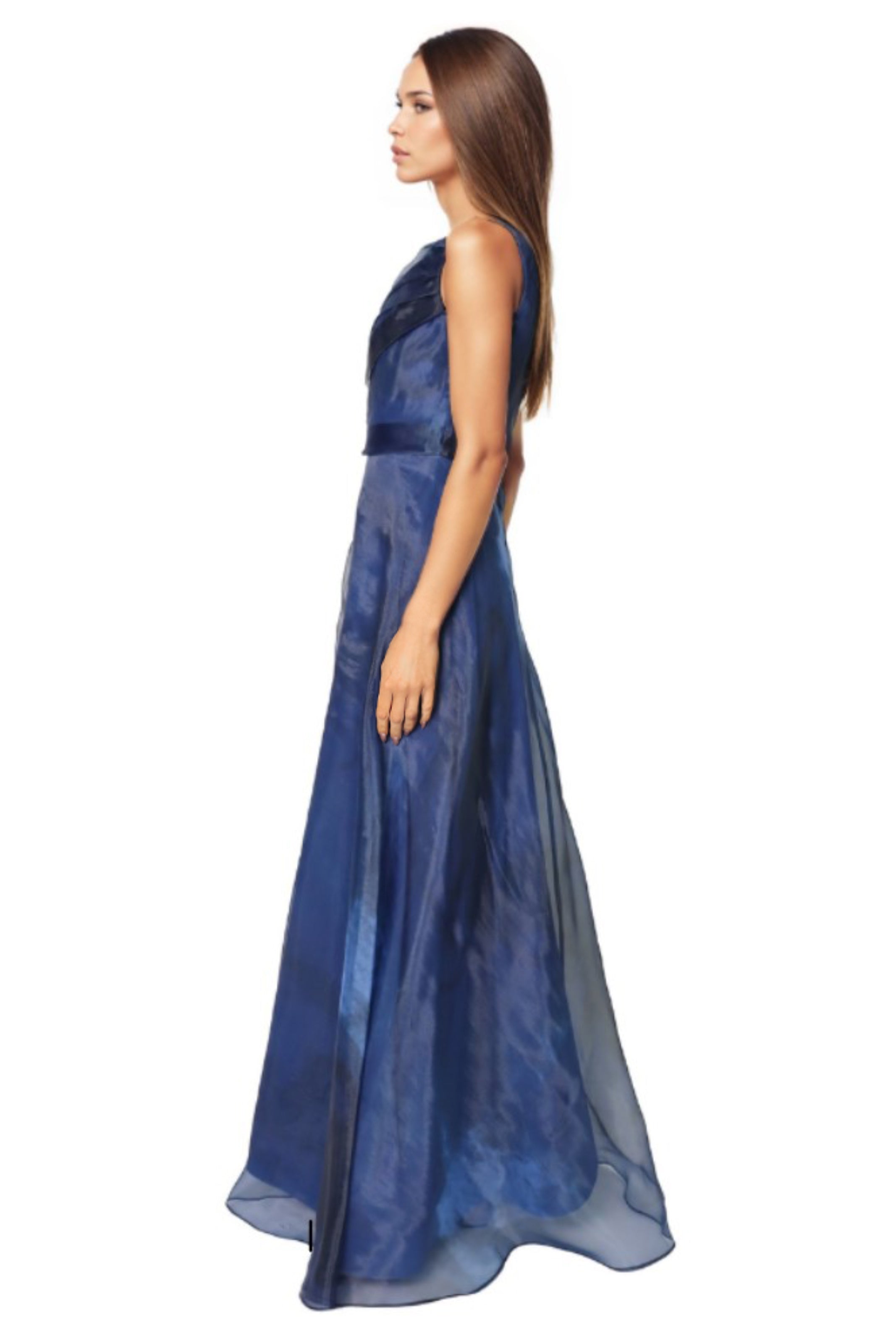 One Shoulder A-line Organza Gown Gown Rene Ruiz Collection