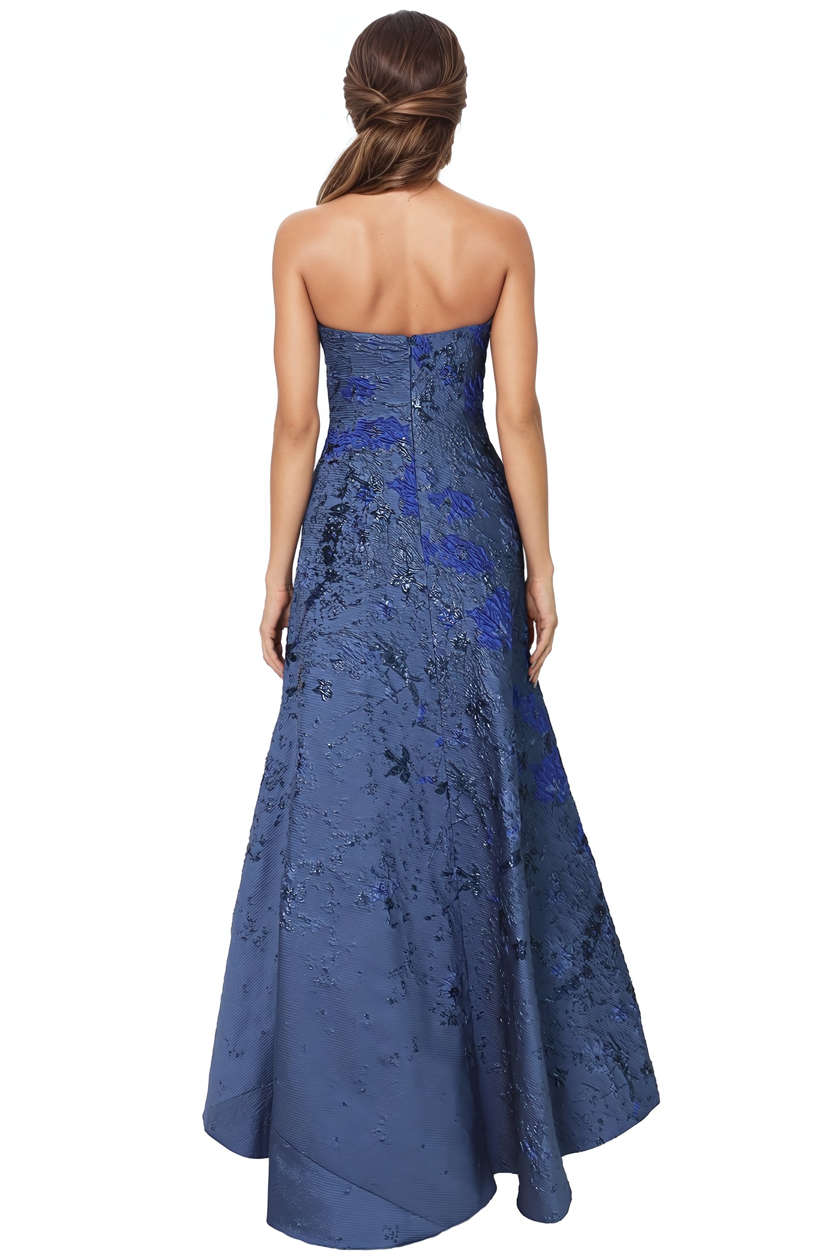 Strapless Brocade A-line Gown Gown Rene Ruiz Collection