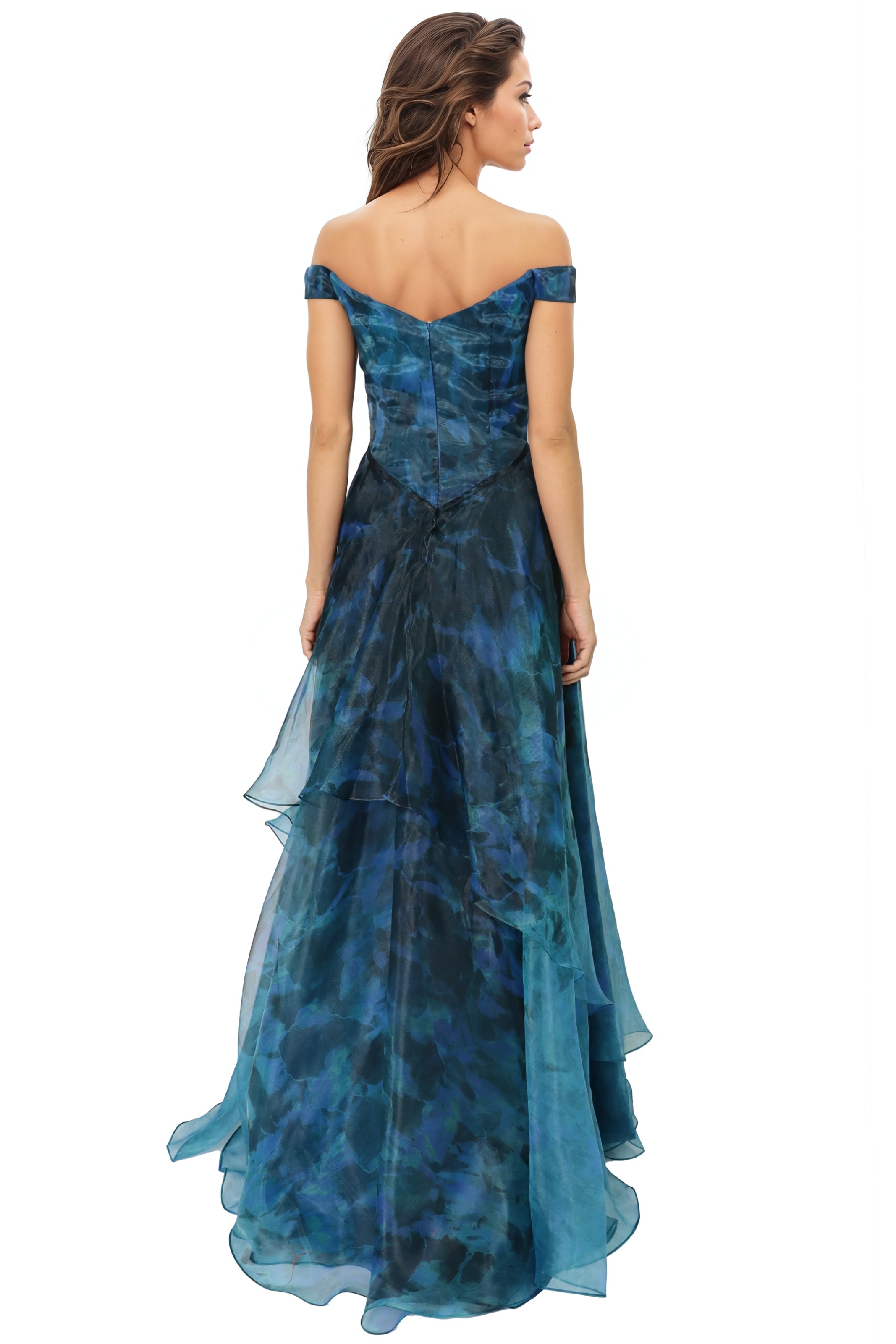 Off The Shoulder Organza A-line Gown Gown Rene Ruiz Collection