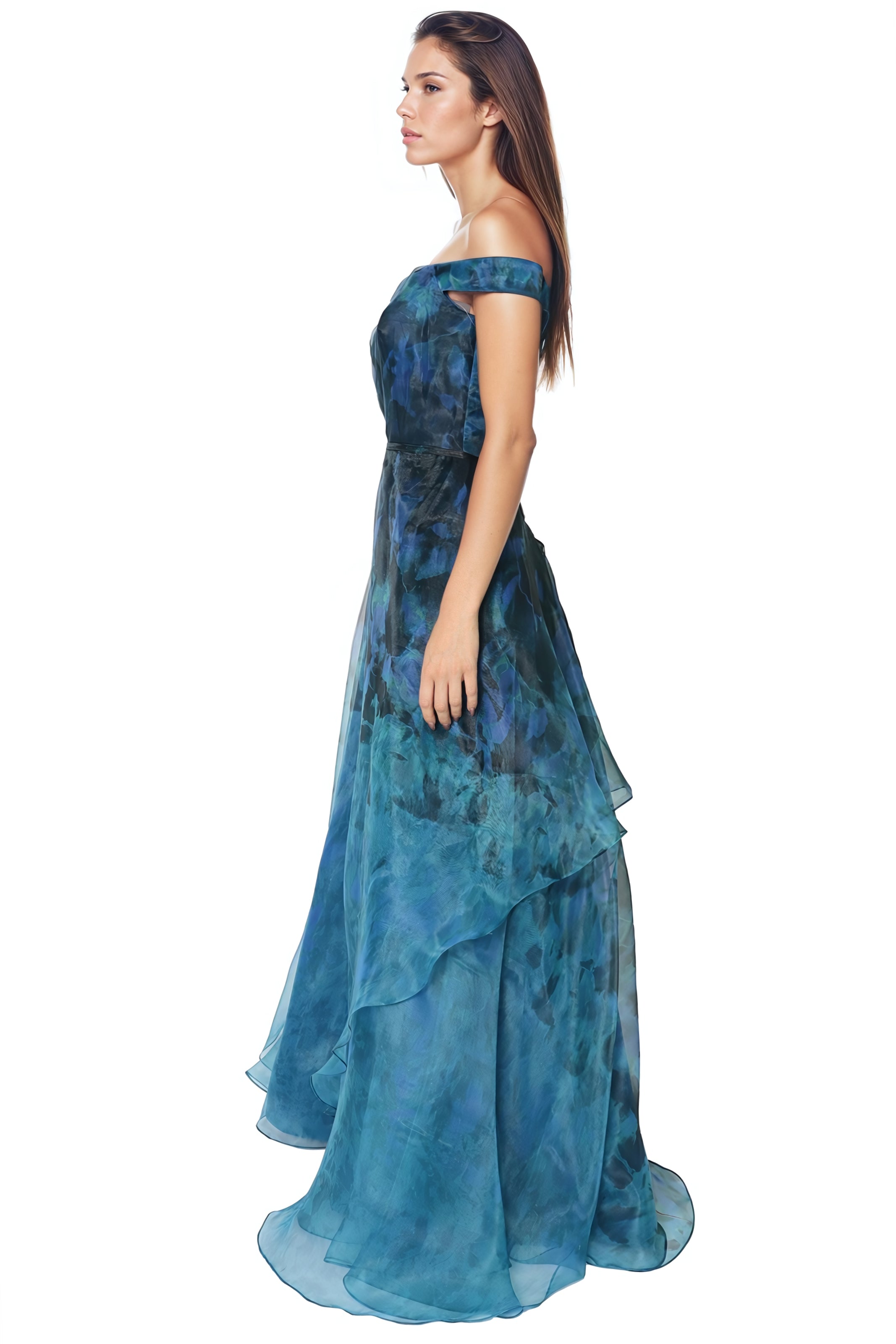Off The Shoulder Organza A-line Gown Gown Rene Ruiz Collection