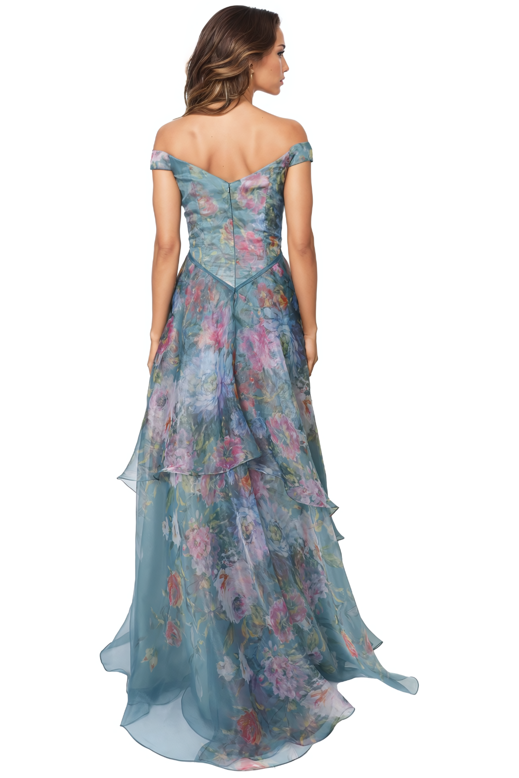 Off The Shoulder Organza A-line Gown Gown Rene Ruiz Collection