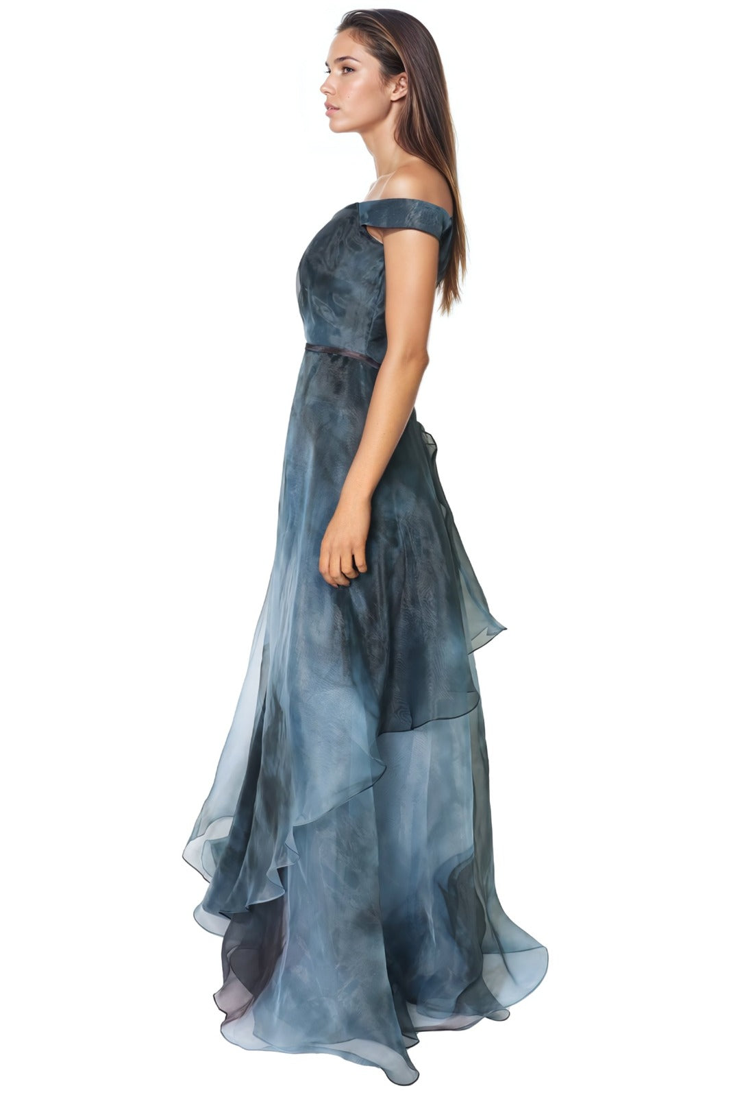 Off The Shoulder Organza A-line Gown Gown Rene Ruiz Collection