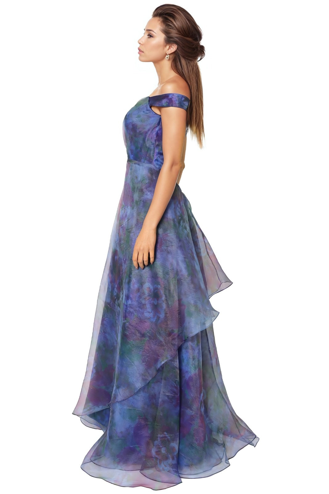 Off The Shoulder Organza A-line Gown Gown Rene Ruiz Collection