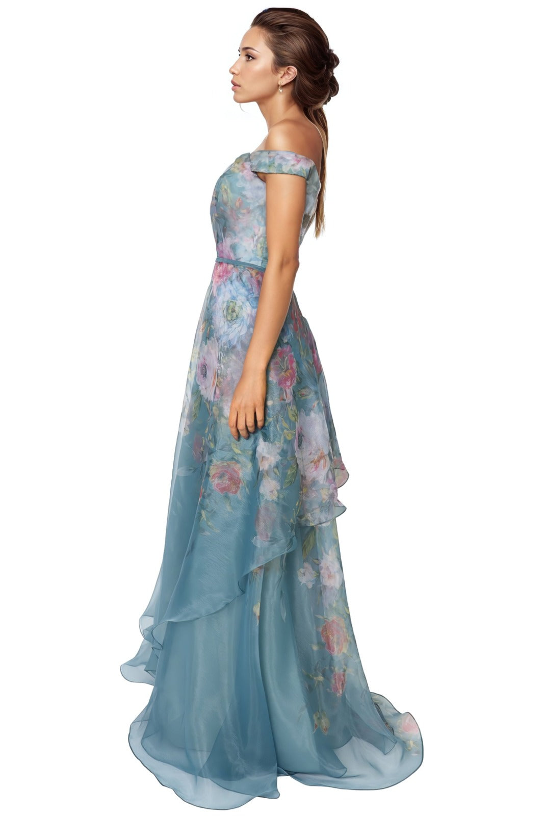 Off The Shoulder Organza A-line Gown Gown Rene Ruiz Collection