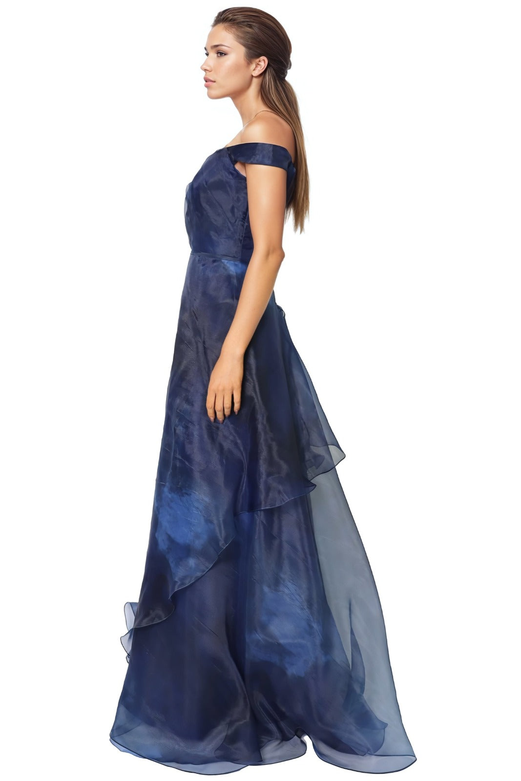 Off The Shoulder Organza A-line Gown Gown Rene Ruiz Collection