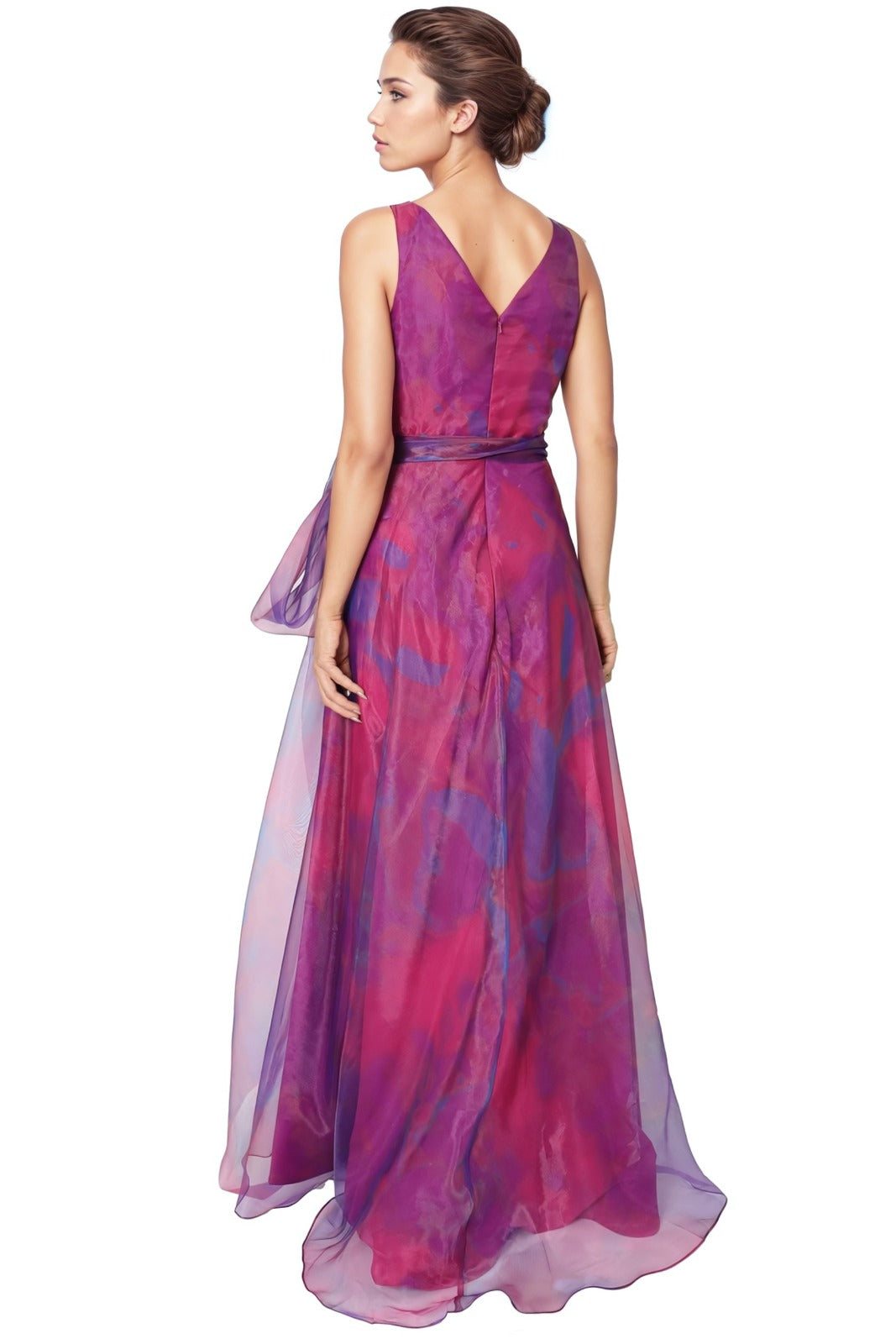 V-Neck Organza A-Line Gown Gown Rene Ruiz Collection