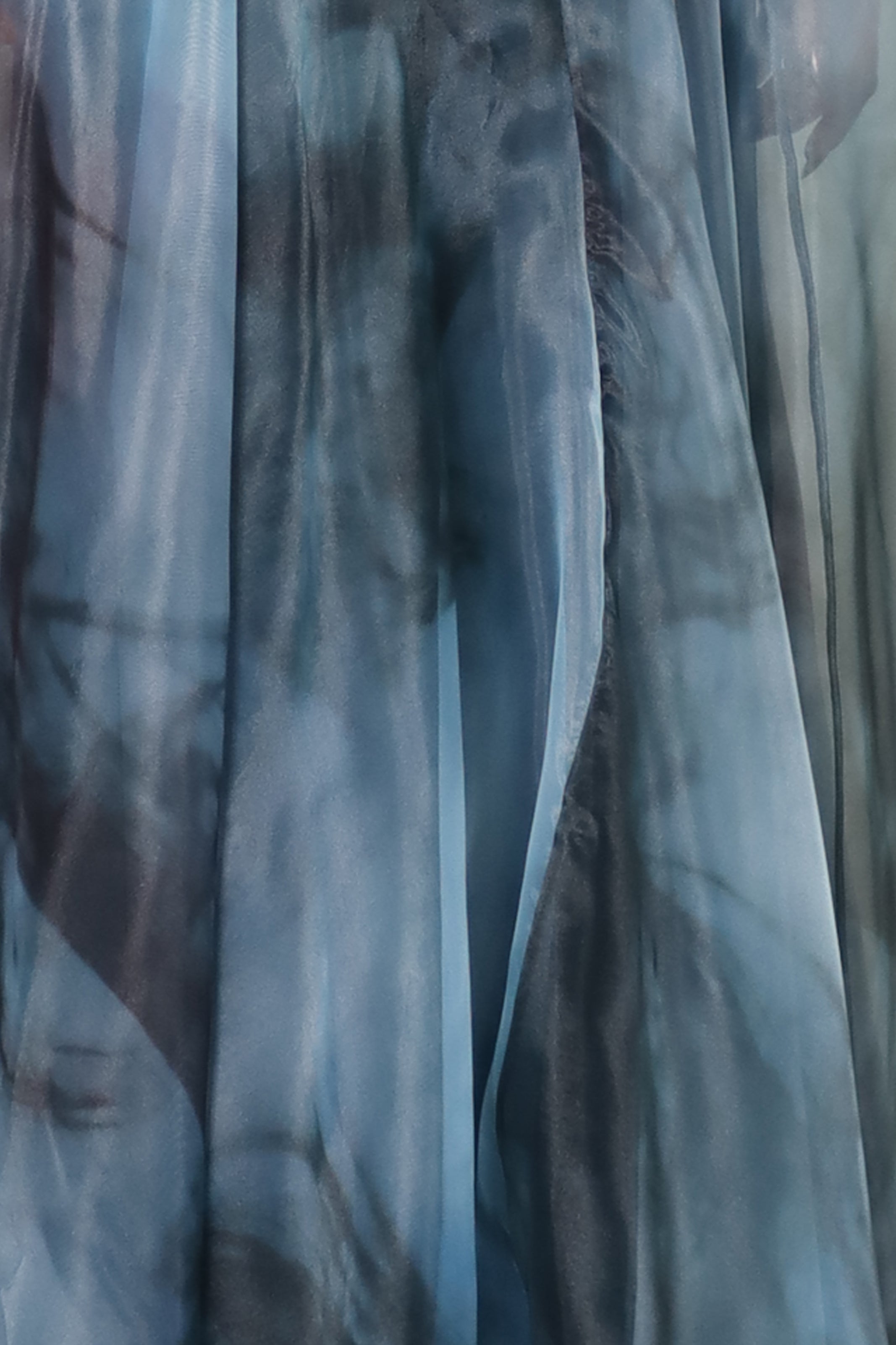Wrap Sleeve Off The Shoulder Organza Gown Gown Rene Ruiz Collection
