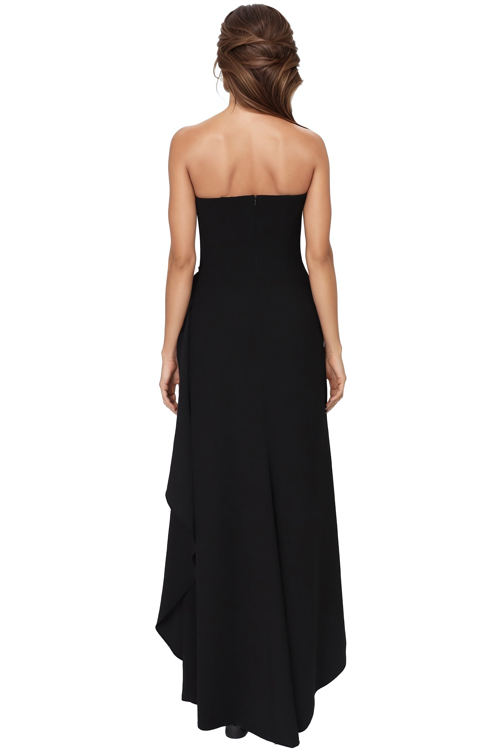 Hand Draped Strapless Crepe Gown Gown Rene Ruiz Collection