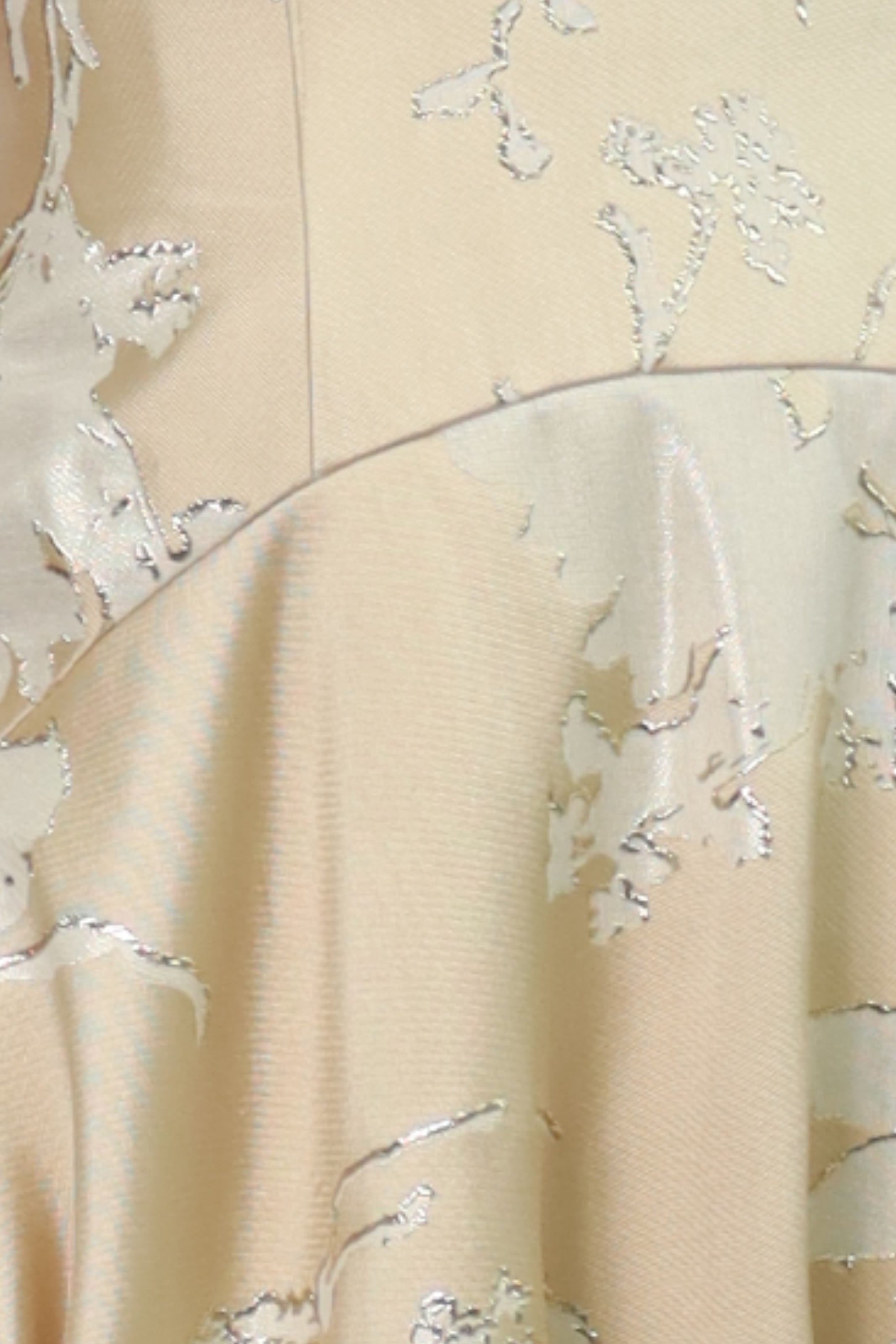 Strapless Brocade Gown with Cascading Skirt Gown Rene Ruiz Collection