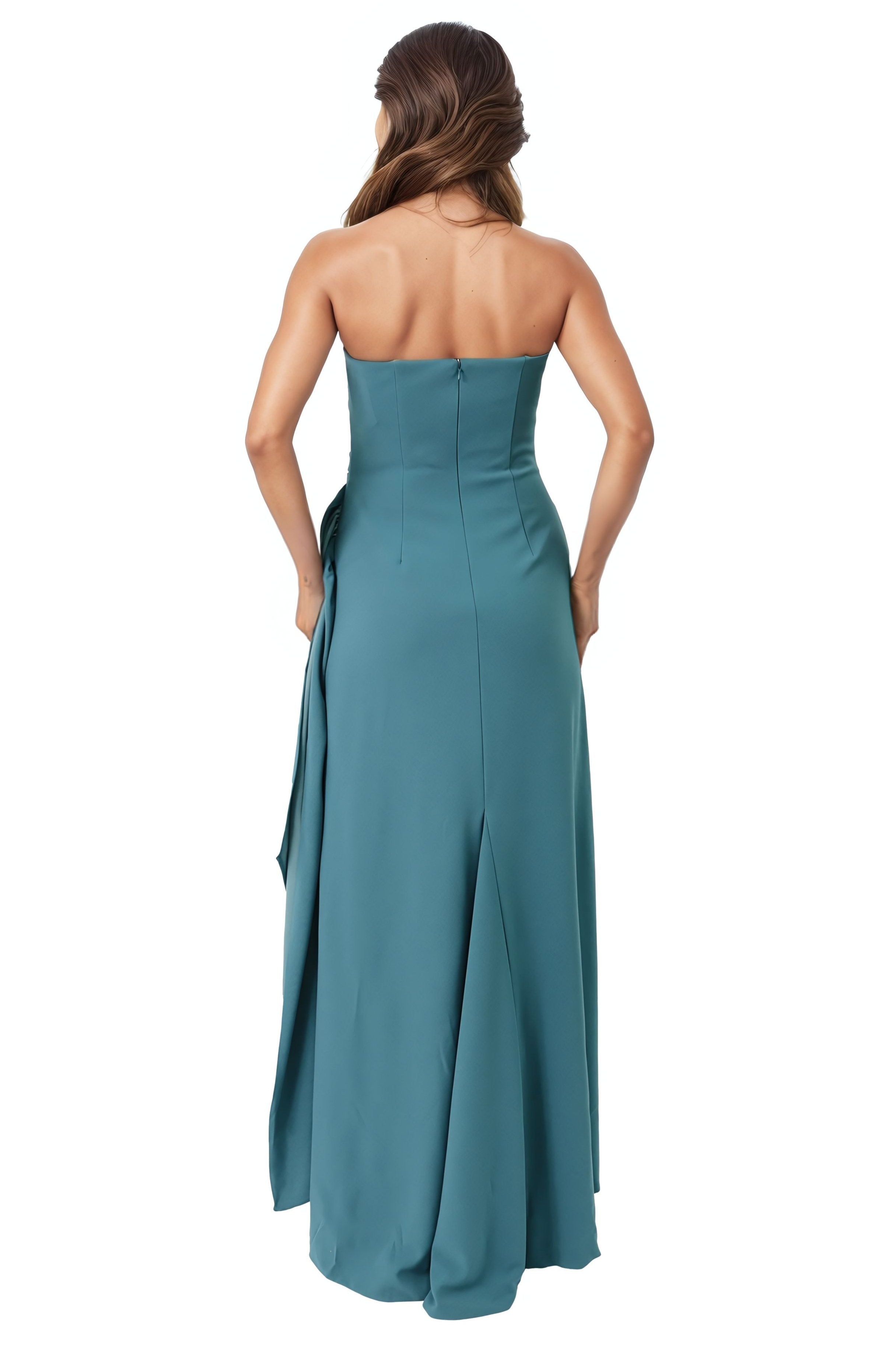 Hand Draped Strapless Crepe Gown Gown Rene Ruiz Collection
