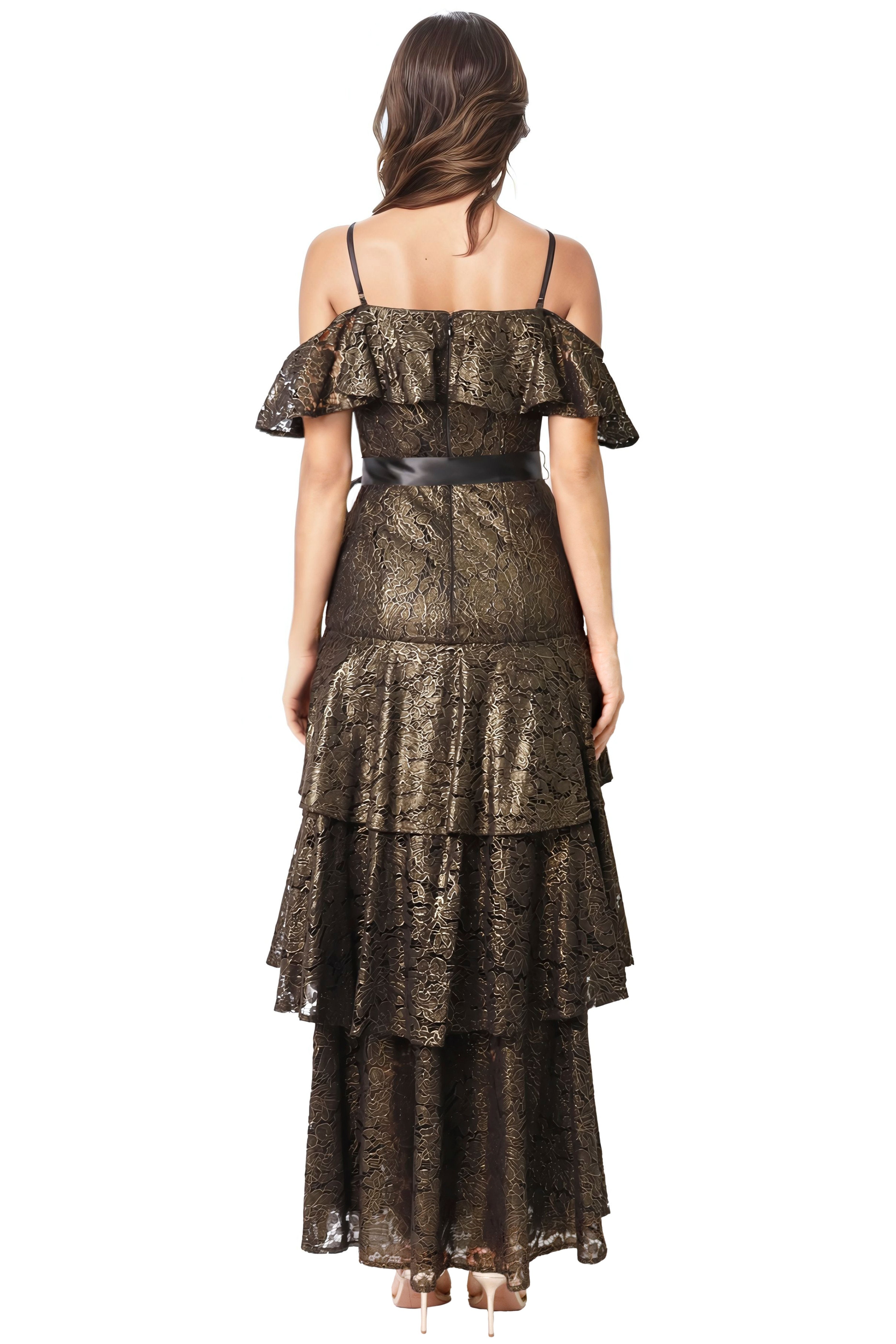 Off The Shoulder Lace Zip Off Gown Cocktail Rene Ruiz Collection