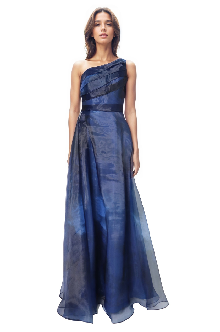 One Shoulder A-line Organza Gown Gown Rene Ruiz Collection