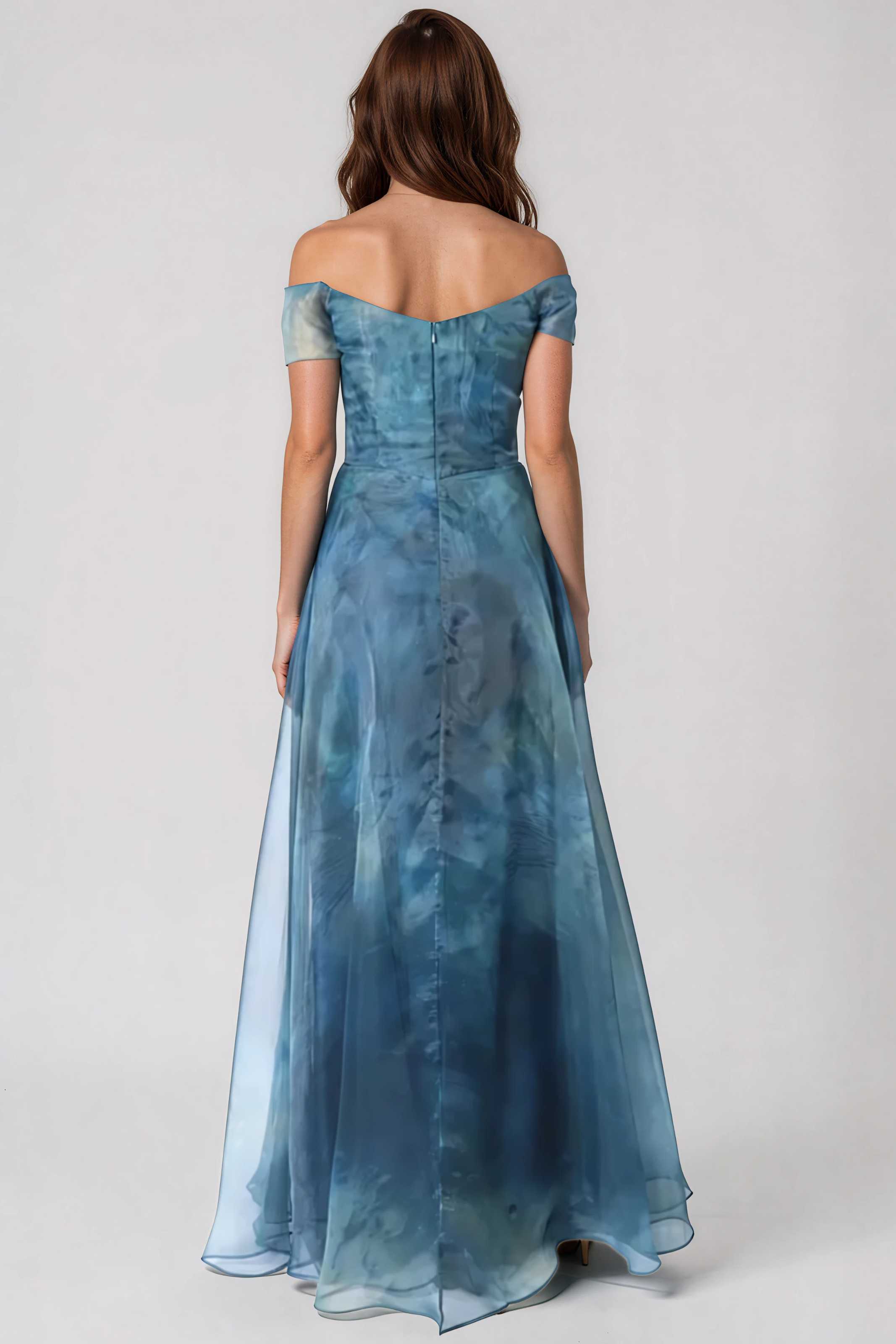 Off The Shoulder Organza A-Line Gown Gown Rene Ruiz Collection