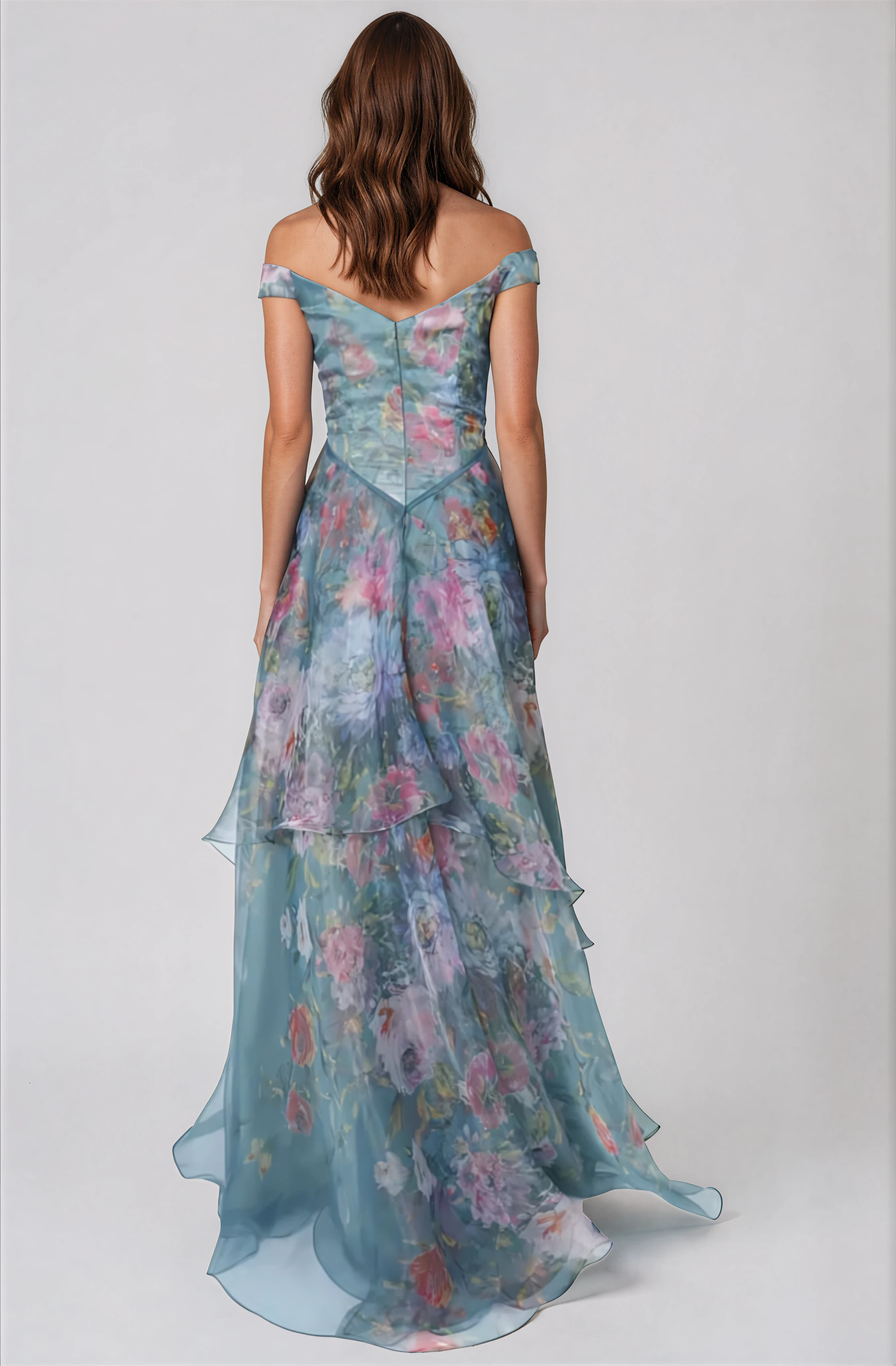 Off The Shoulder Organza A-line Gown Gown Rene Ruiz Collection