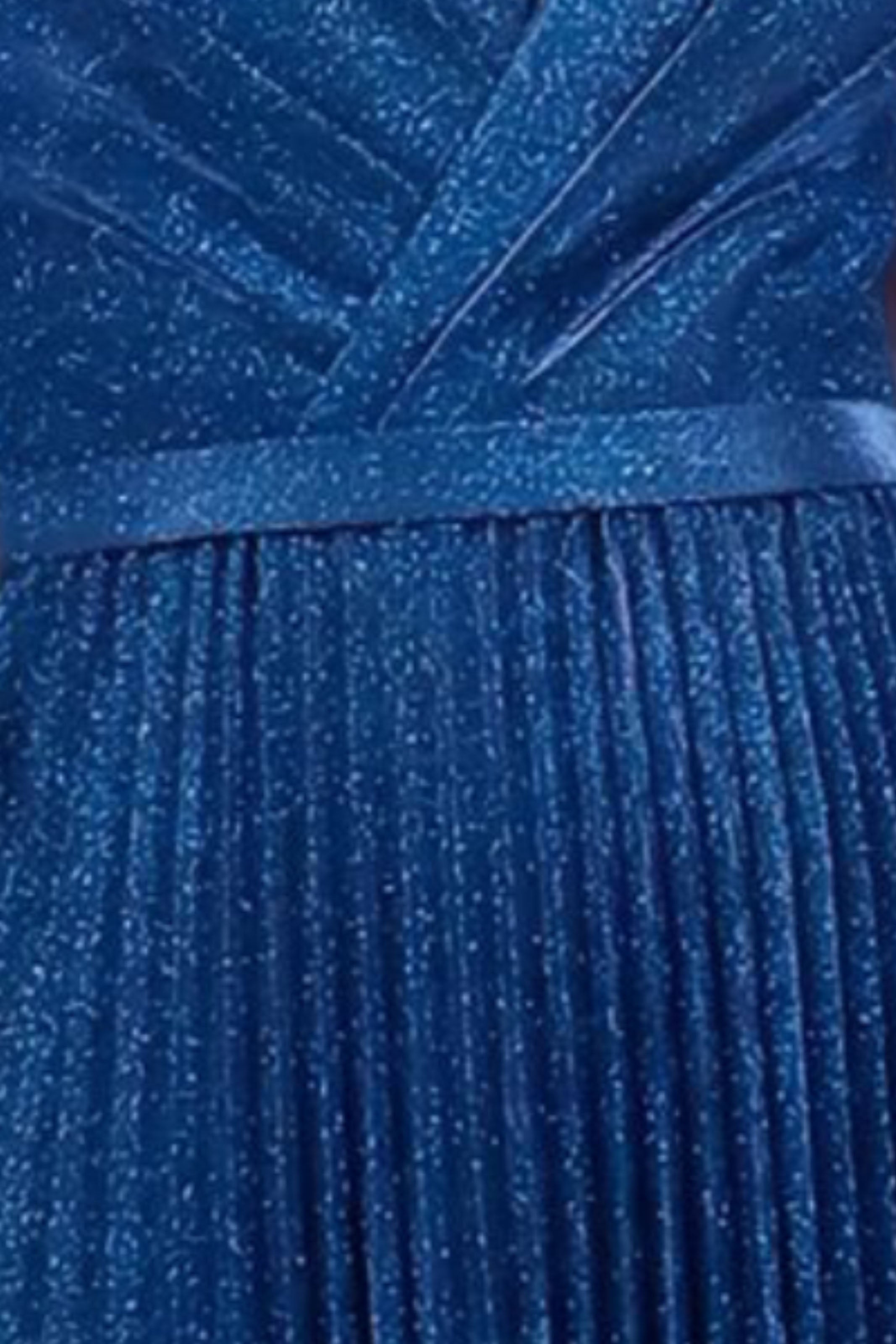 V Neck Pleated Evening Formal Gown Gown Rene Ruiz Collection