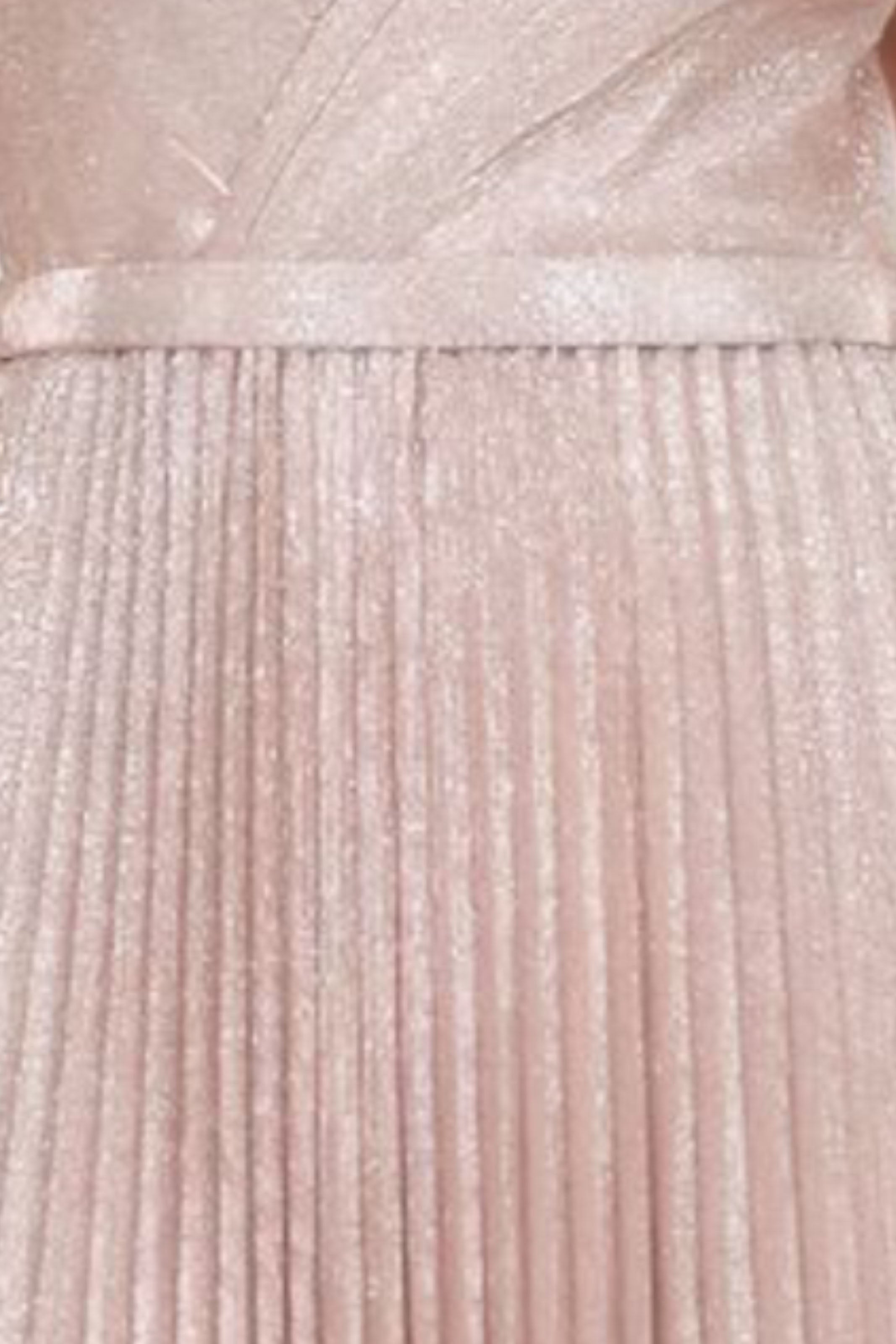 V Neck Pleated Evening Formal Gown Gown Rene Ruiz Collection