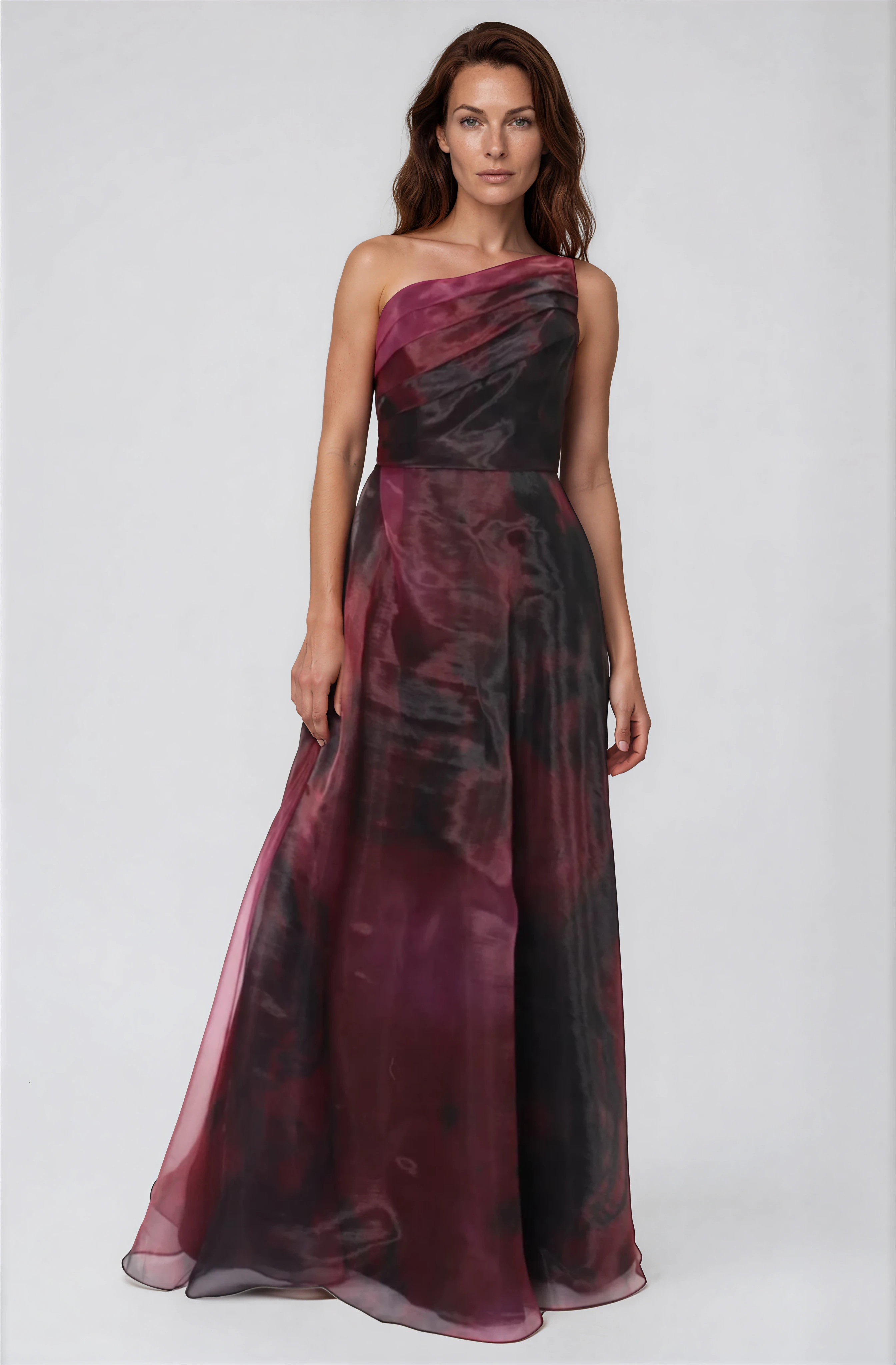 One Shoulder A-line Organza Gown Gown Rene Ruiz Collection