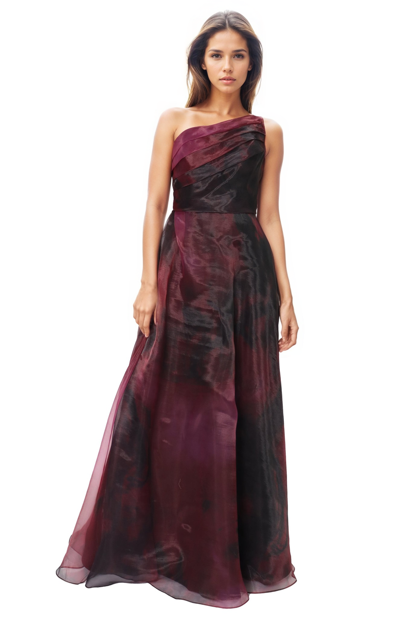 One Shoulder A-line Organza Gown Gown Rene Ruiz Collection