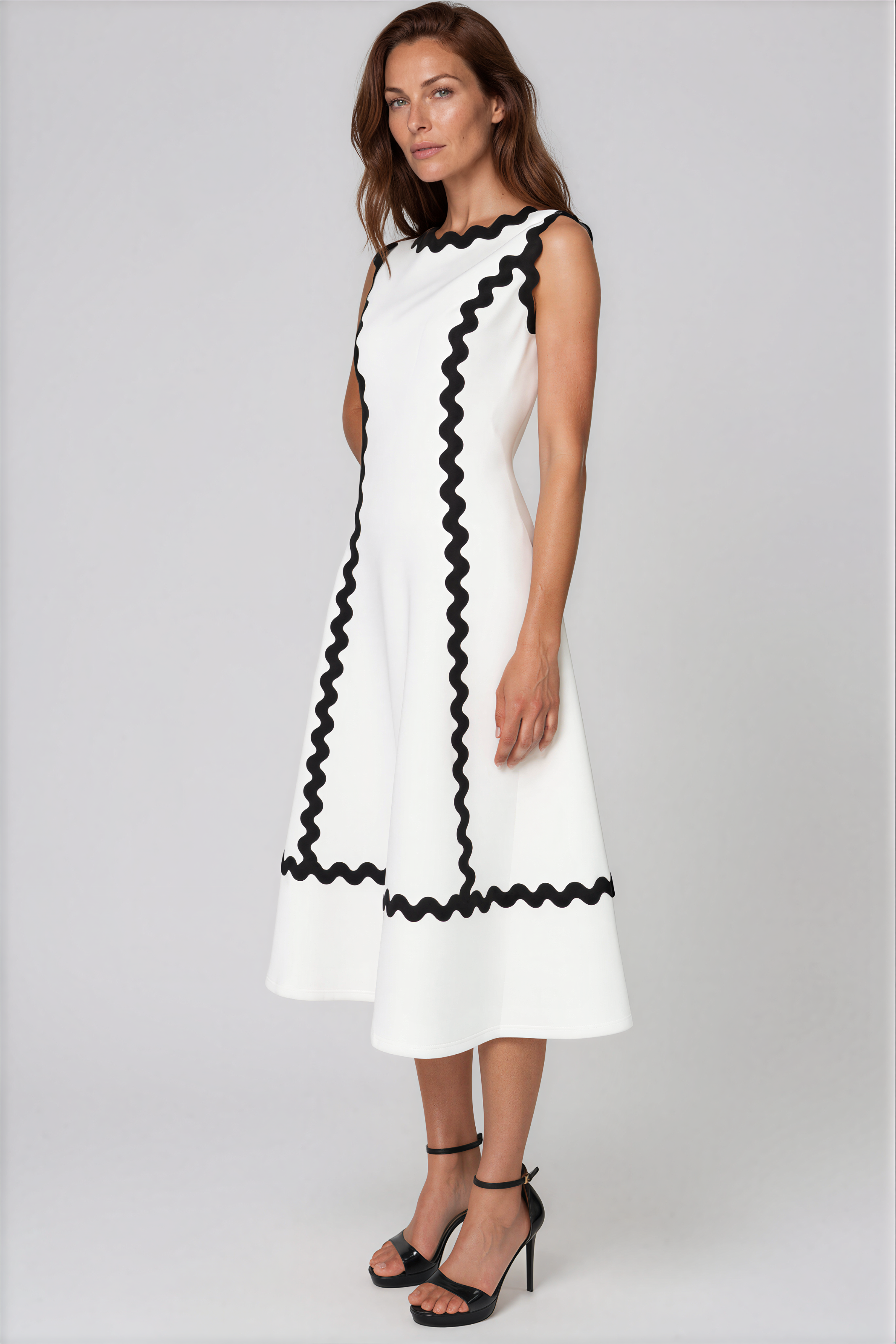 Ripple Lining Deep V Back A-Line Cocktail Rene Ruiz Collection