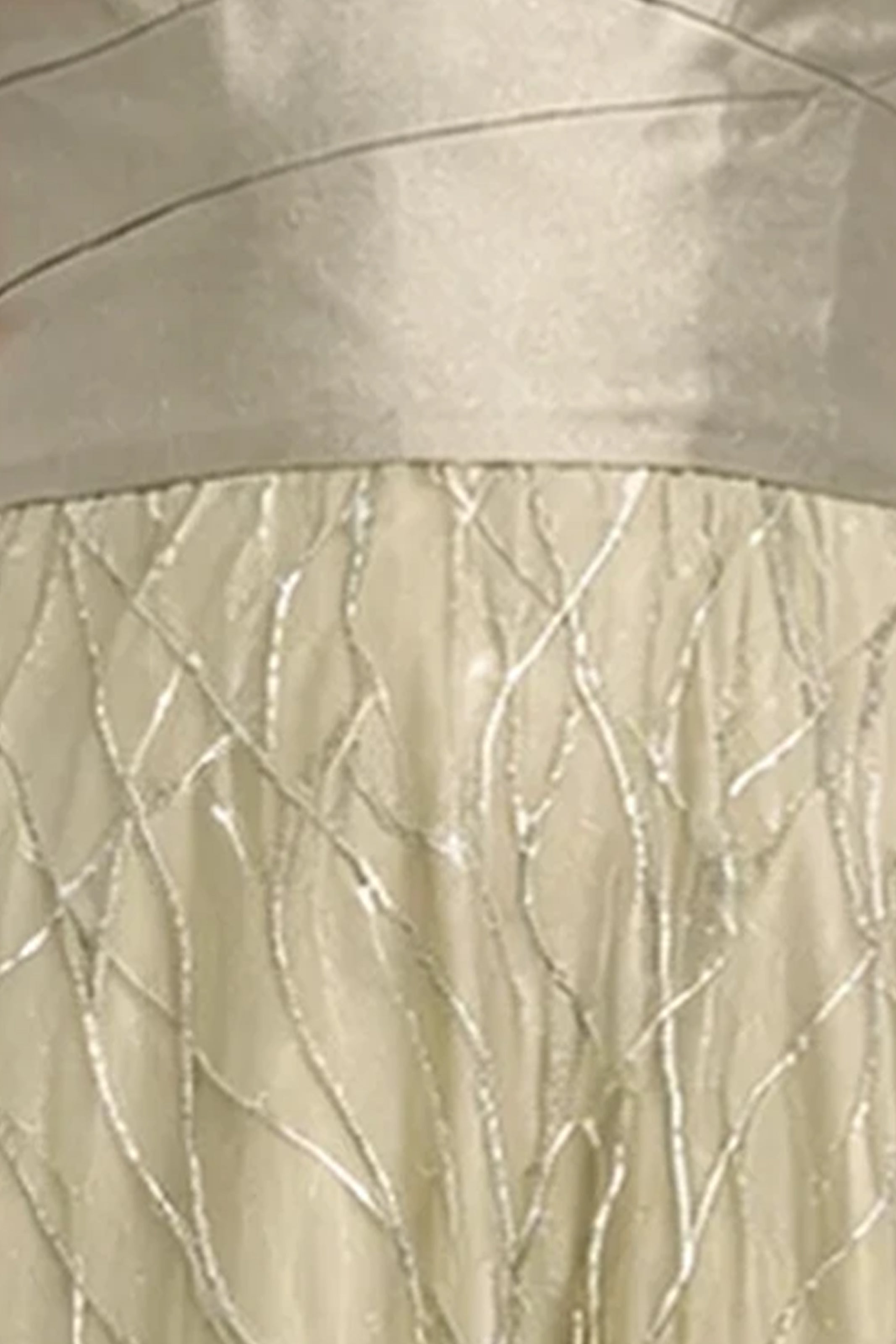 Banded Off The Shoulder Metallic Tulle Gown Gown Rene Ruiz Collection