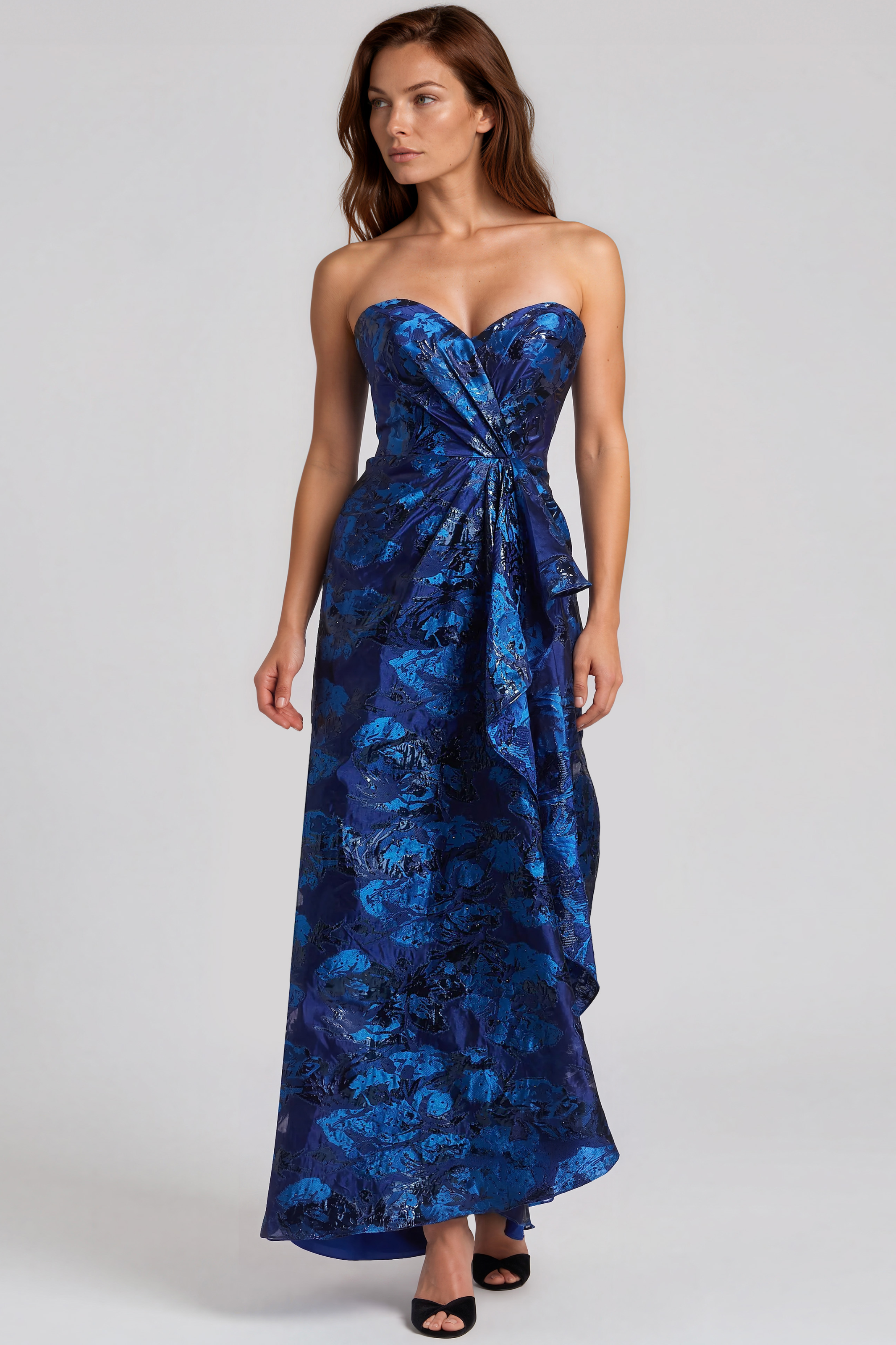 Strapless Sweetheart Fil Coupe Column Gown Gown Rene Ruiz Collection