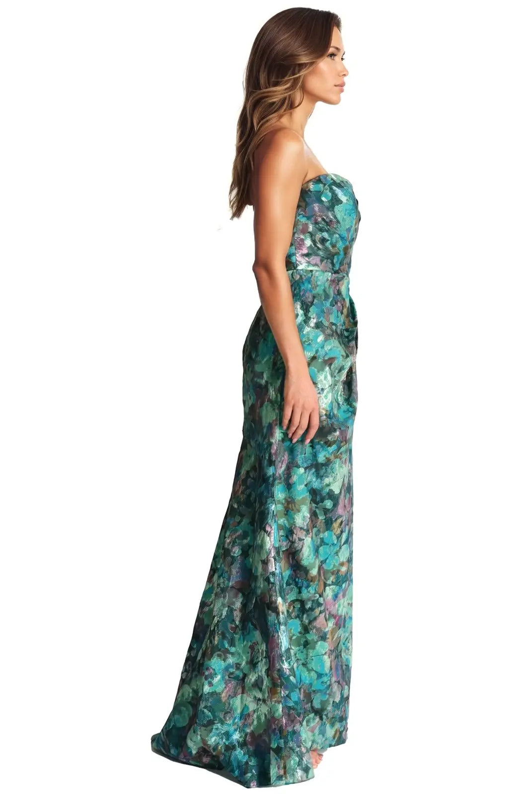 Strapless Sweetheart Pleated Gown Gown Rene Ruiz Collection