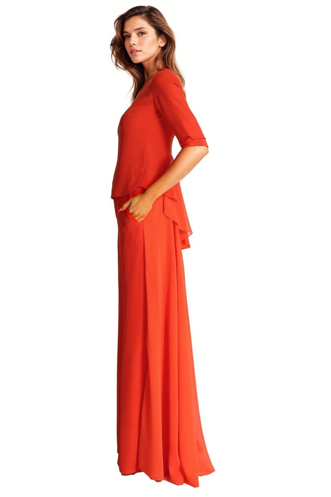 Crepe Chiffon Palazzo Pants Pants Rene Ruiz Collection