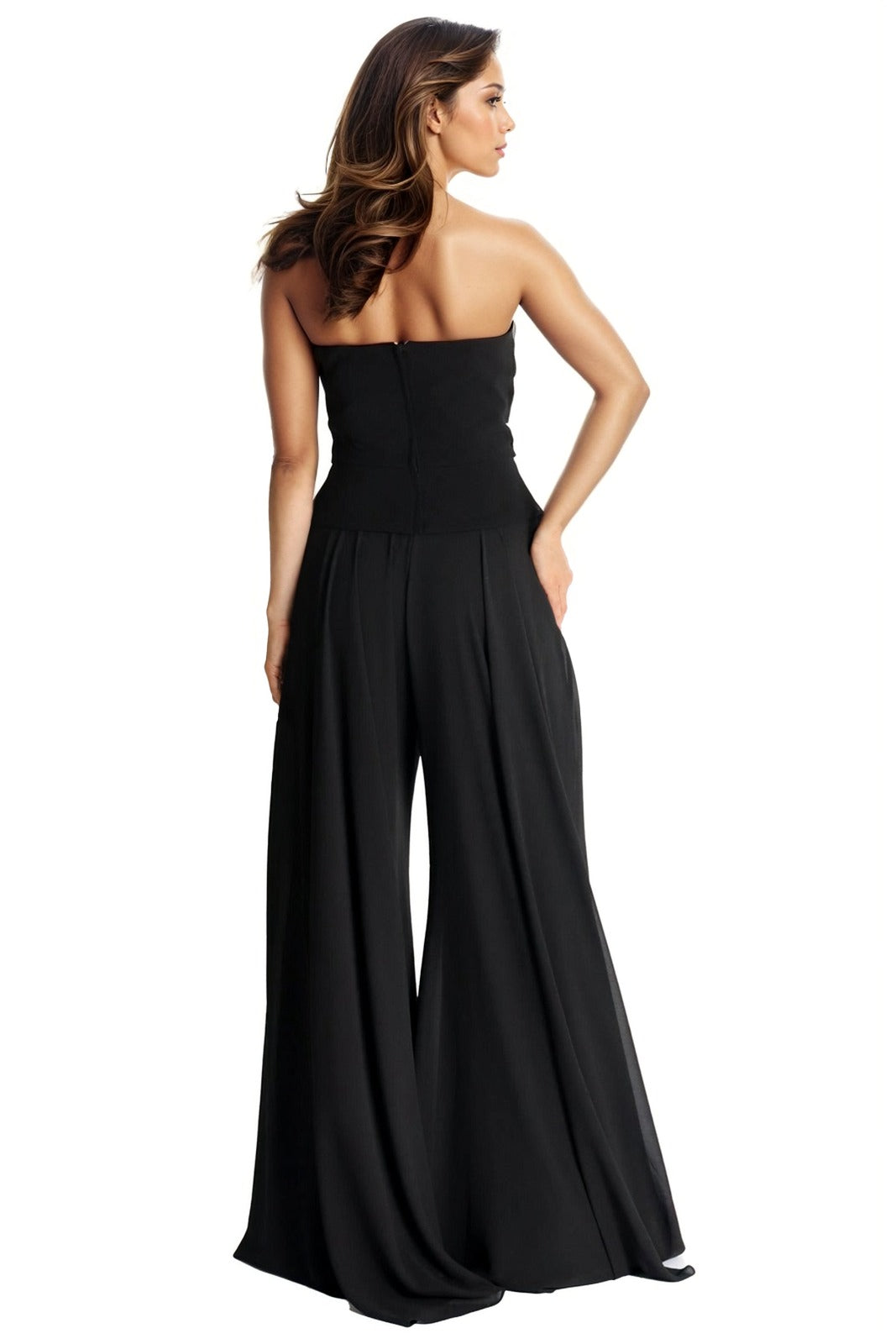 Crepe Chiffon Palazzo Pants Pants Rene Ruiz Collection