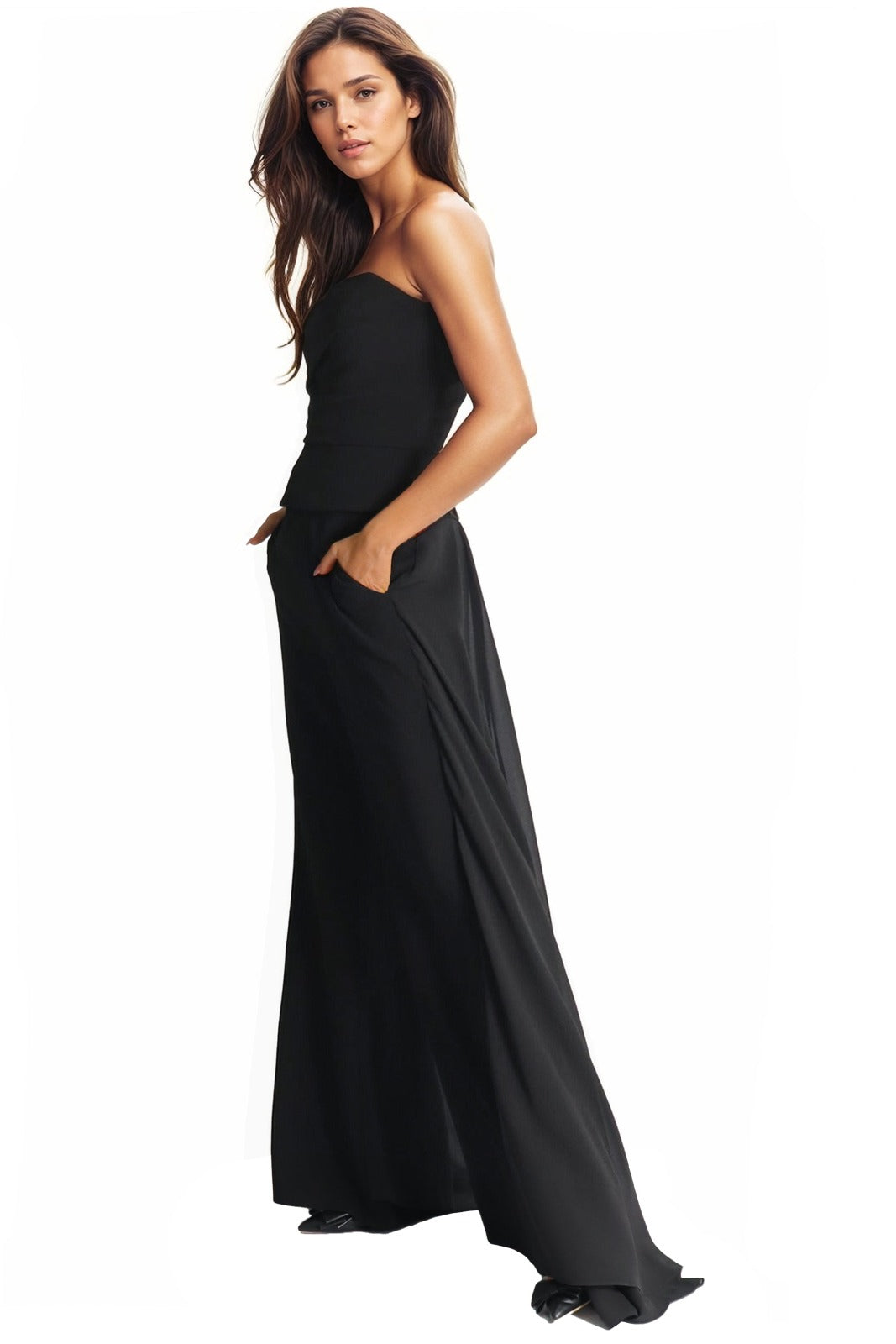 Crepe Chiffon Palazzo Pants Pants Rene Ruiz Collection