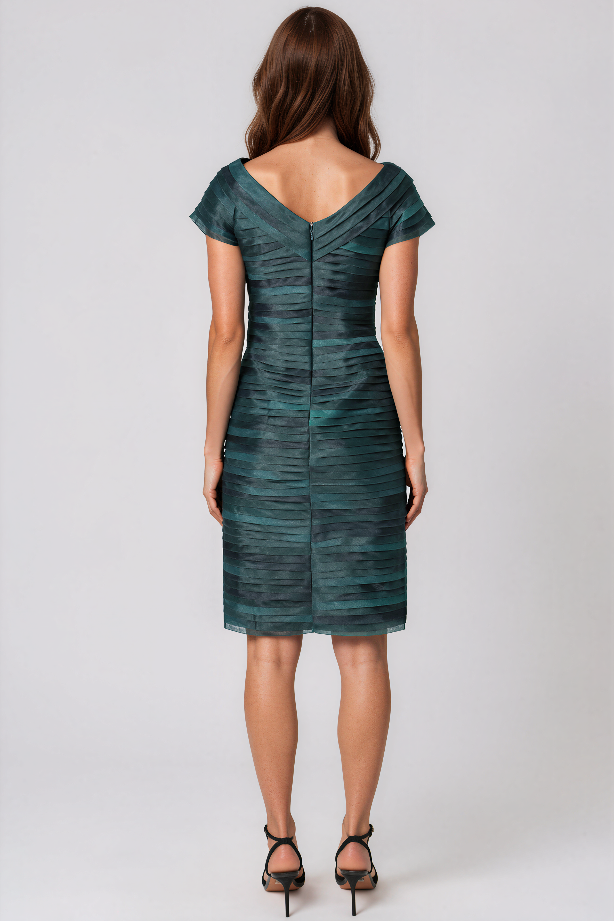 Bias Cut Fluted Organza Cocktail Cocktail Rene Ruiz Collection