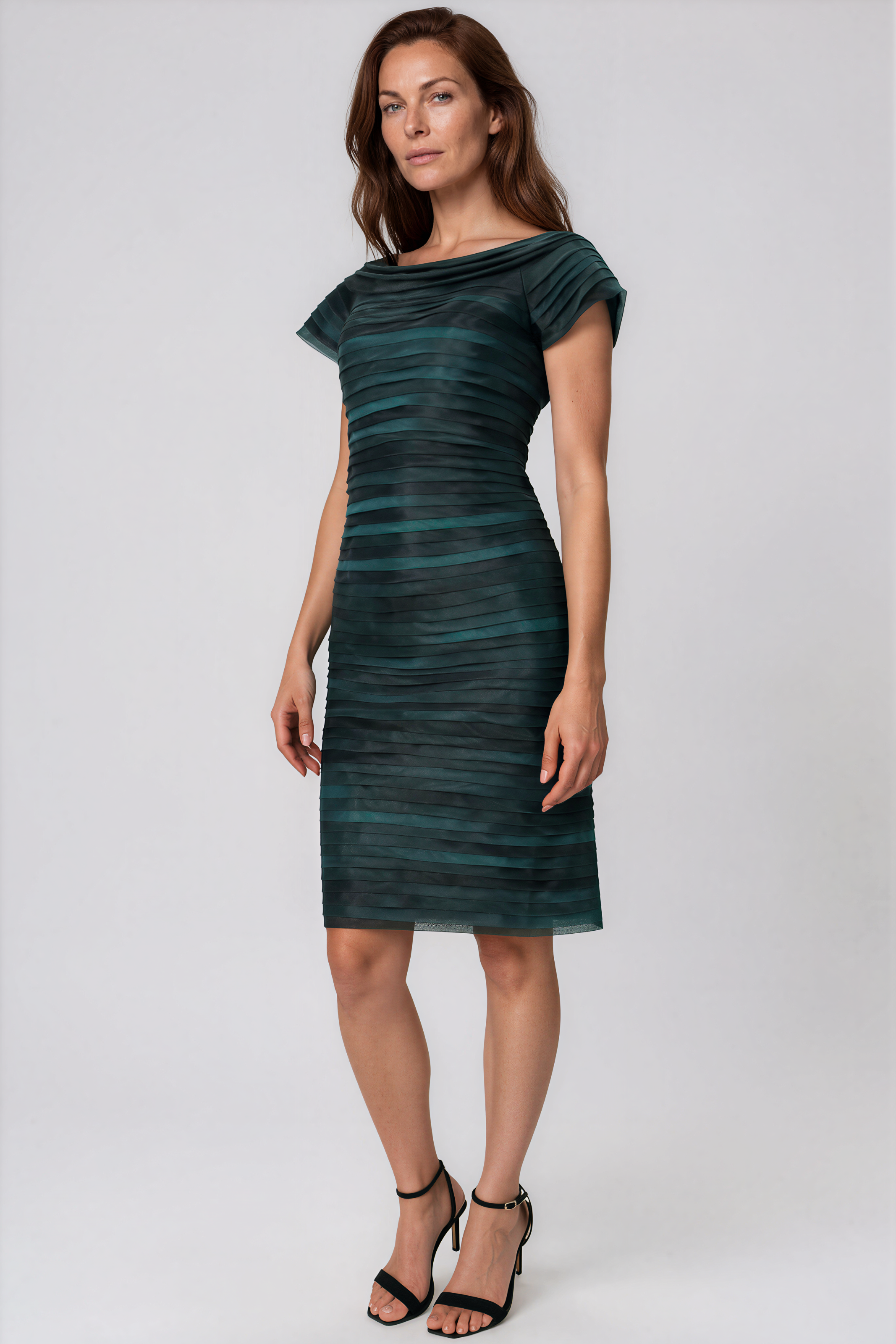 Bias Cut Fluted Organza Cocktail Cocktail Rene Ruiz Collection