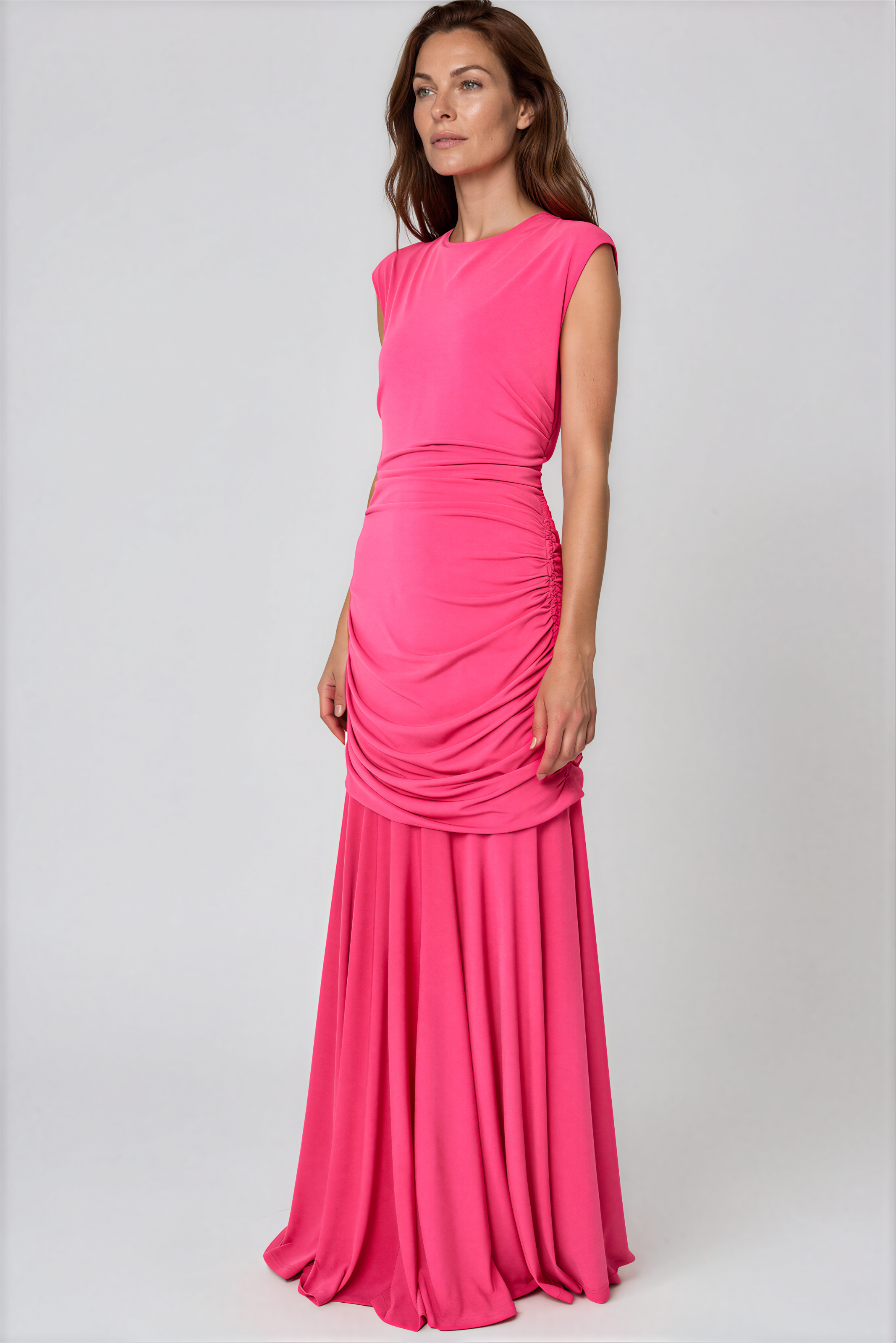 Hand Draped 2 in 1 Zip Off Stretch Knit Dress
